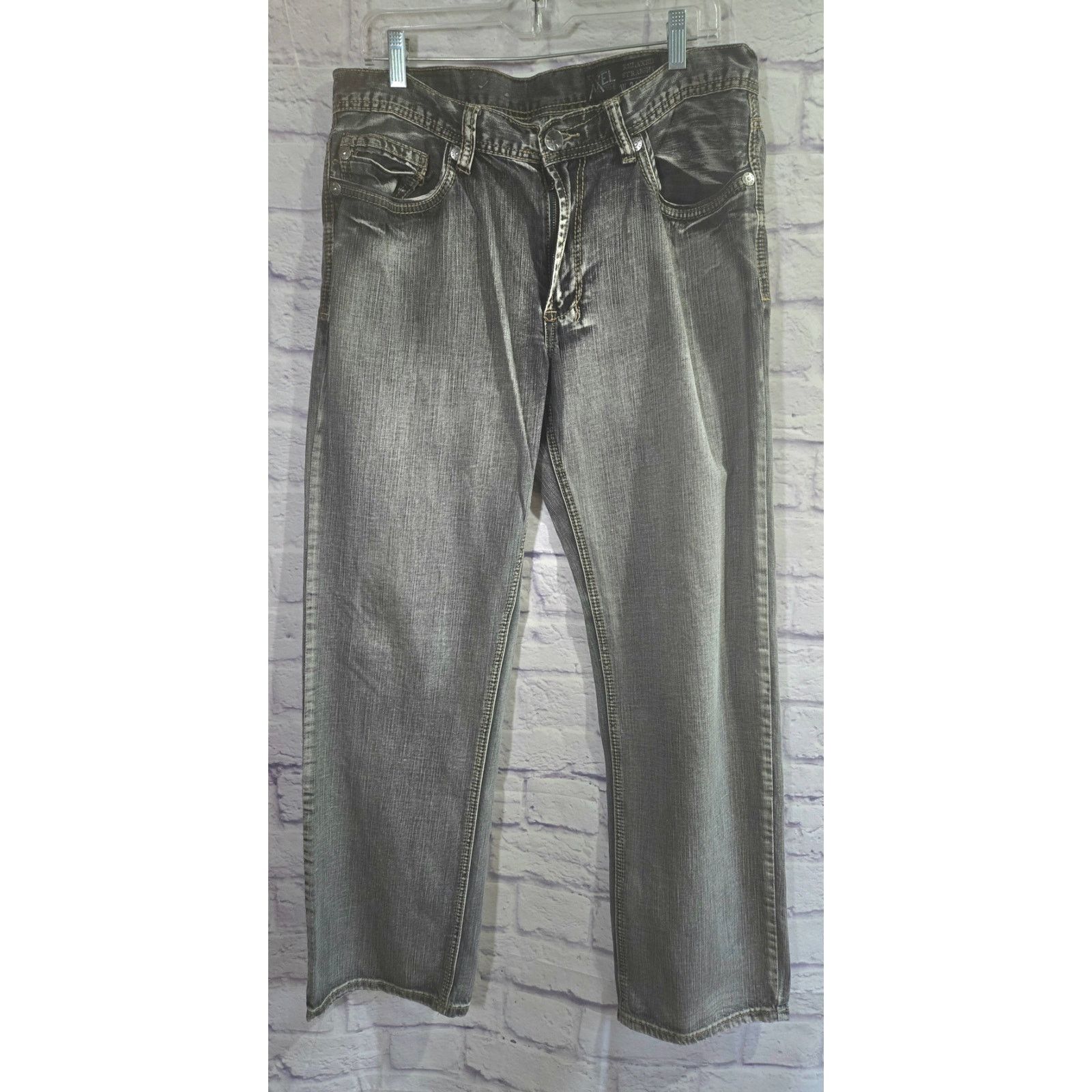 Other Axel Black Stonewashed Relaxed Straight Men's Jeans 34 X 34 Size US 34 / EU 50 - 1 Thumbnail