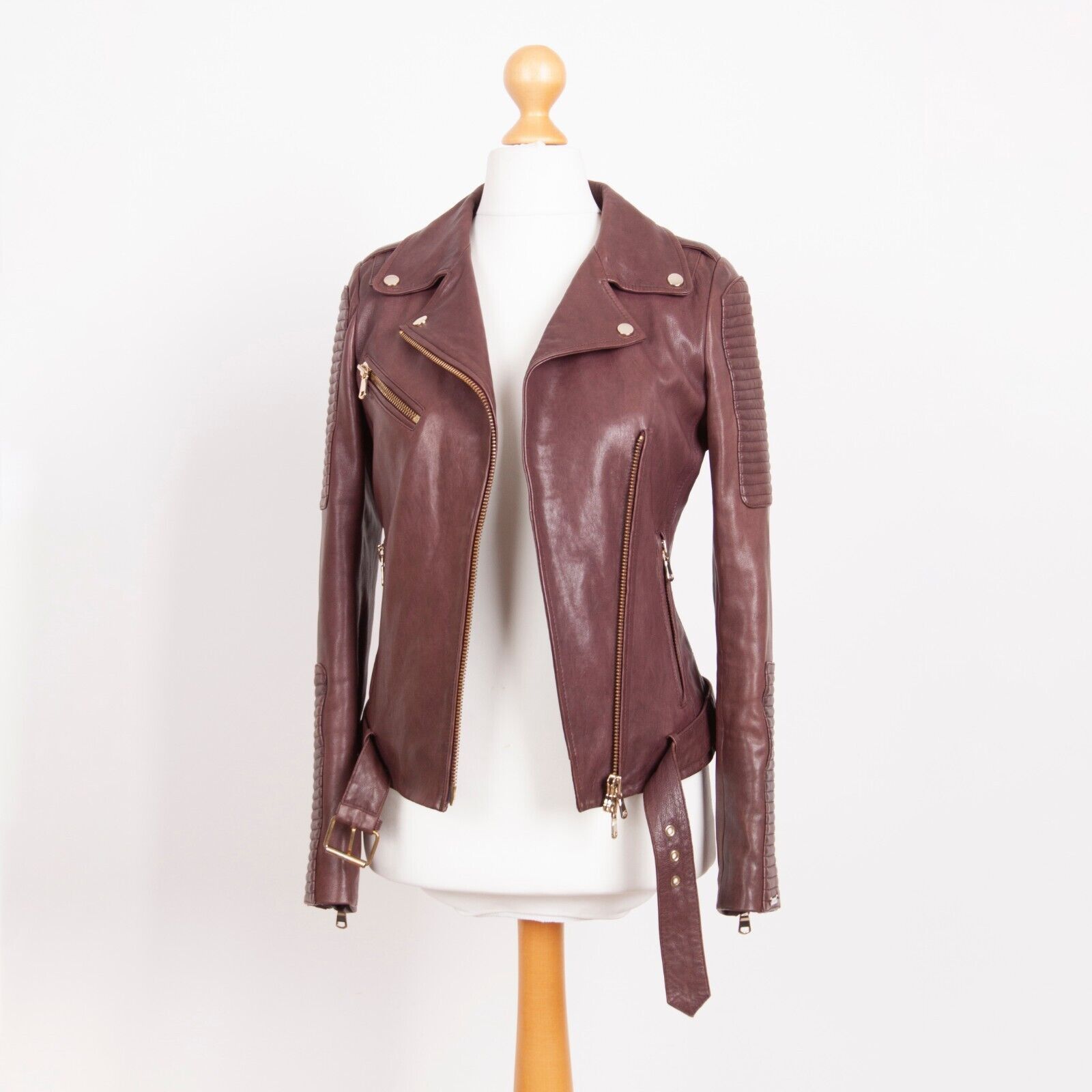 TWINSET Twinset SIMONA BARBIERI Real Leather Biker Jacket Size S / US 4 / IT 40 - 5 Thumbnail