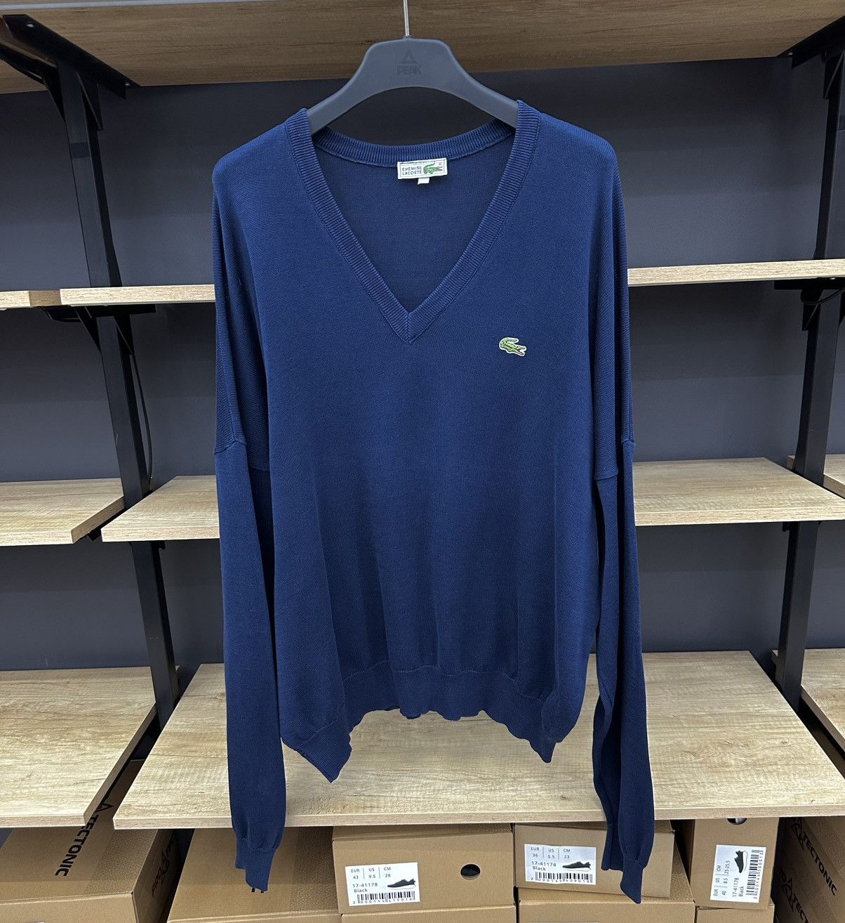 Lacoste 90S Vintage Lacoste Blue V Neck Sweater Jumper Old Money Size US XL / EU 56 / 4 - 8 Thumbnail