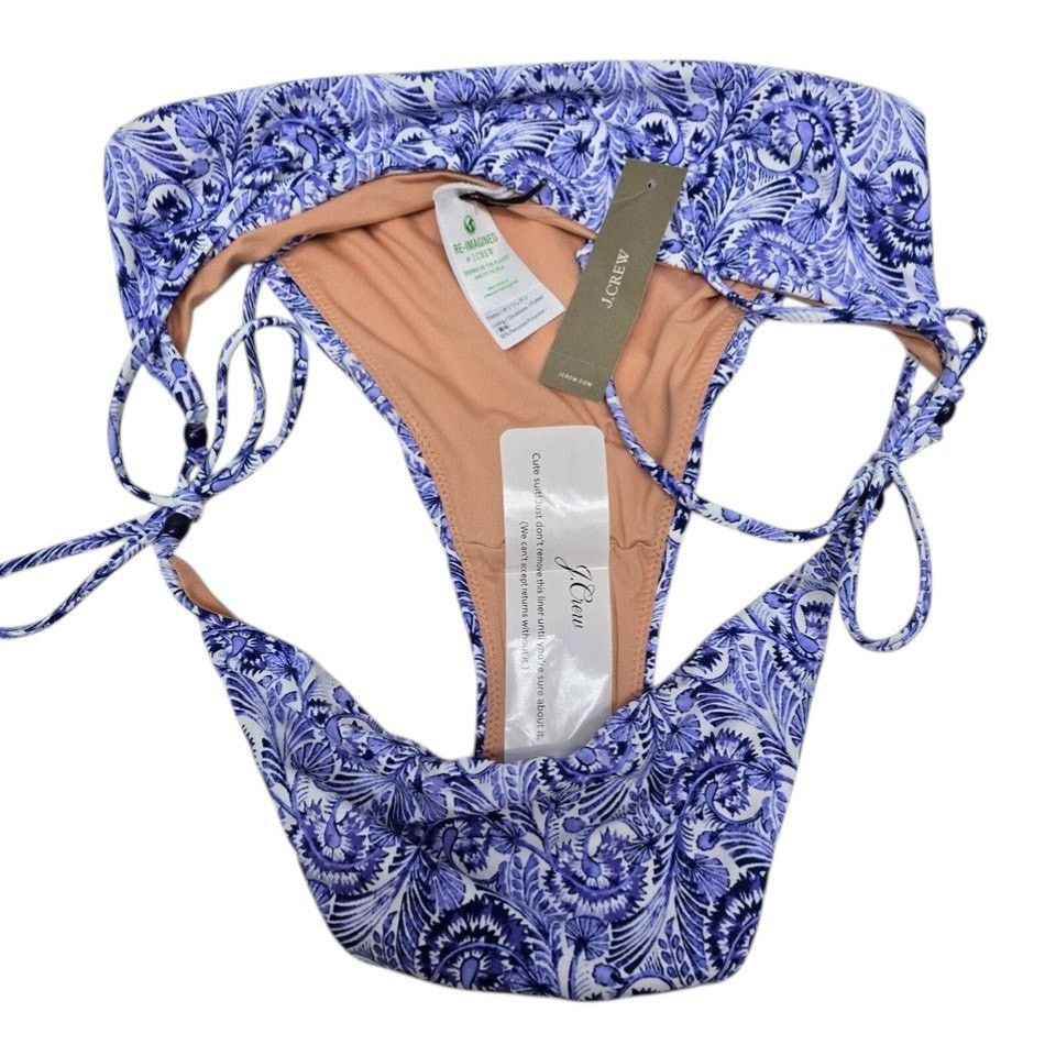 J.Crew NWT J. Crew Cheeky String Bikini Bottom w Beads Floral XXL Size ONE SIZE - 10 Thumbnail