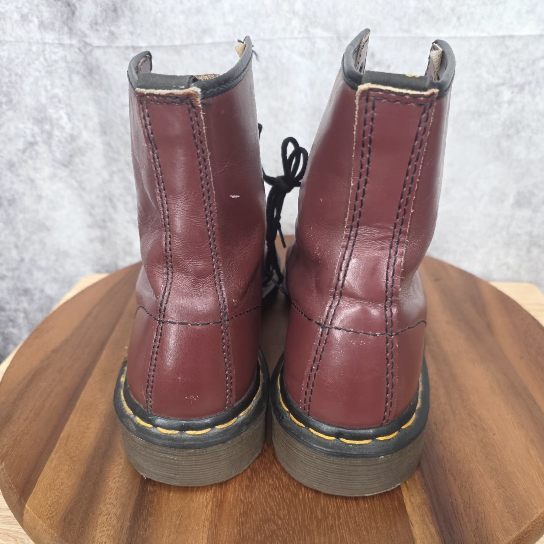 Dr. Martens VINTAGE Dr. Martens 1460 Boots Mens 9 Cherry Red Leather Moto Combat 8-Eye England Size US 9 / EU 42 - 7 Thumbnail