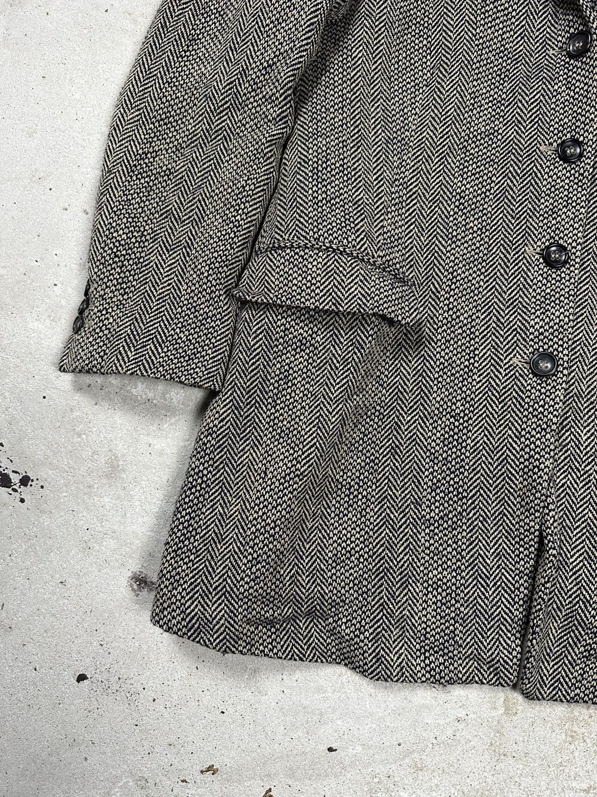 Jil Sander Vintage 90s Jil Sander Plus Silk & Wool Herringbone Coat Size US S / EU 44-46 / 1 - 4 Thumbnail
