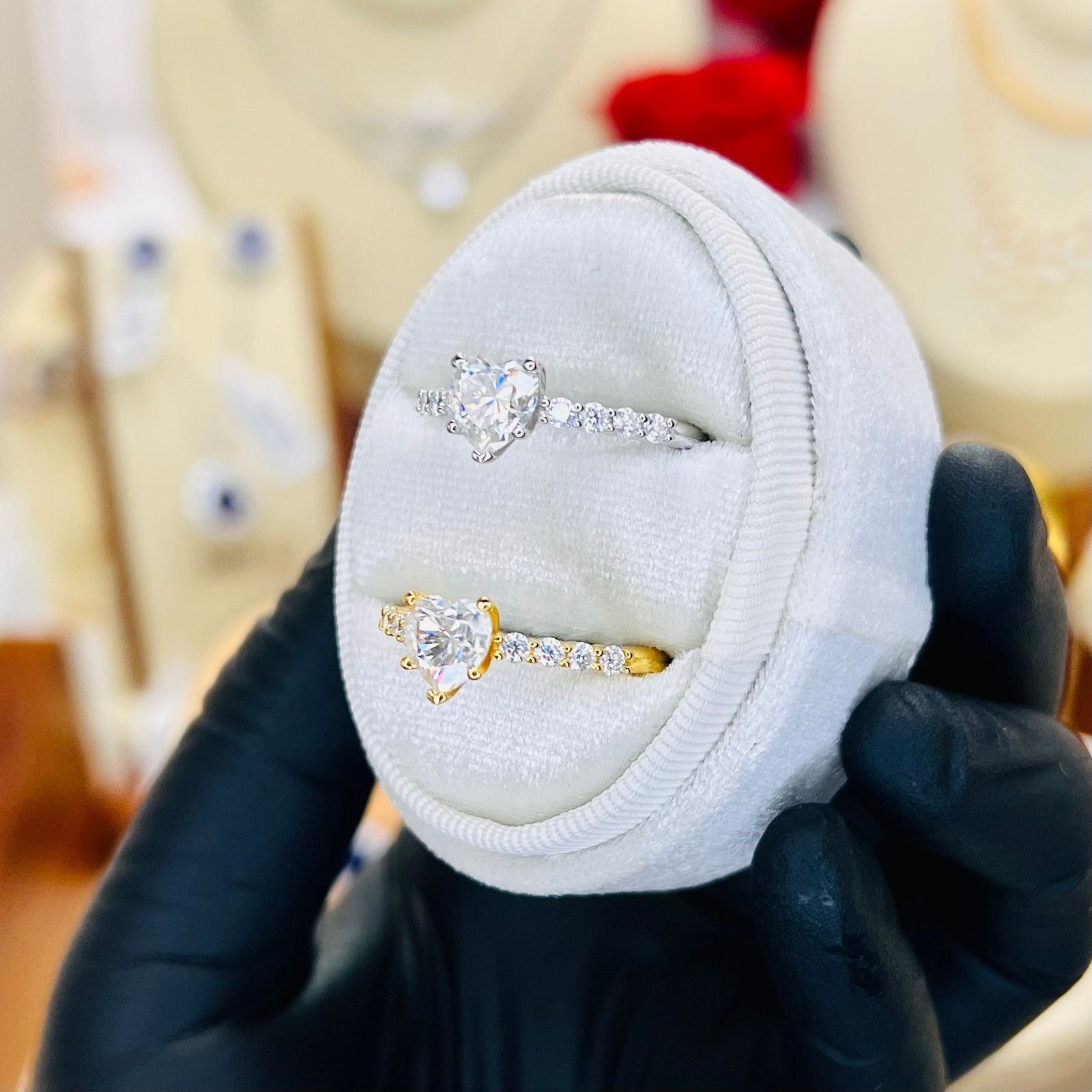 Other 1.24ctw Heart Moissanite Pavé Engagement Ring Size ONE SIZE - 2 Thumbnail