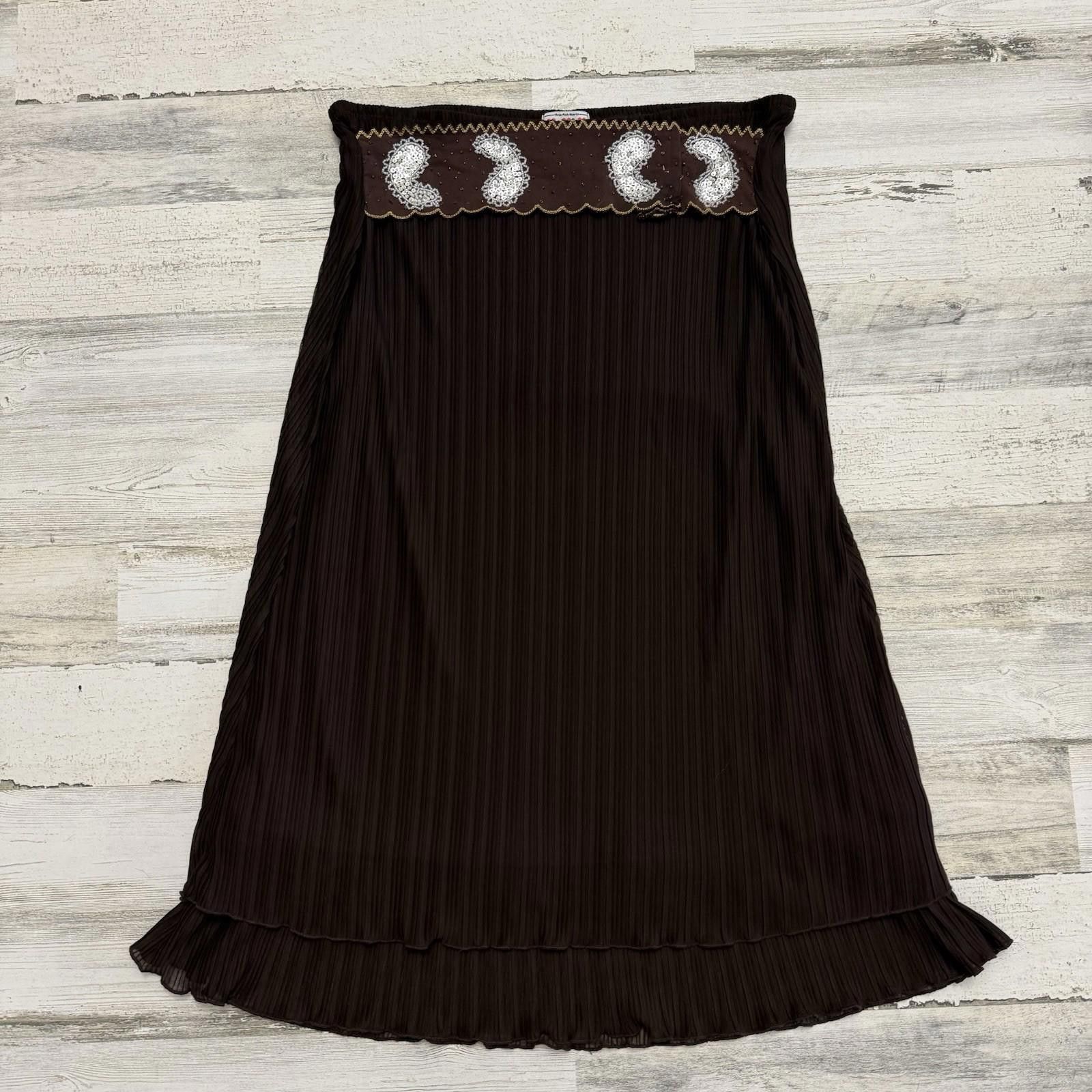 Designer Trixxi brown indie boho Paisley fairy skirt xl Size 40" / US 18 - 1 Thumbnail
