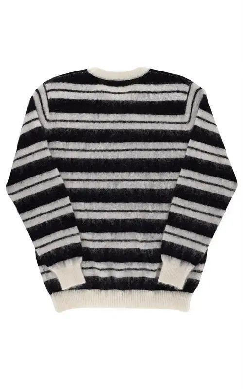 Vintage Striped Mohair Knit Sweater Black/White Size US XL / EU 56 / 4 - 4 Thumbnail