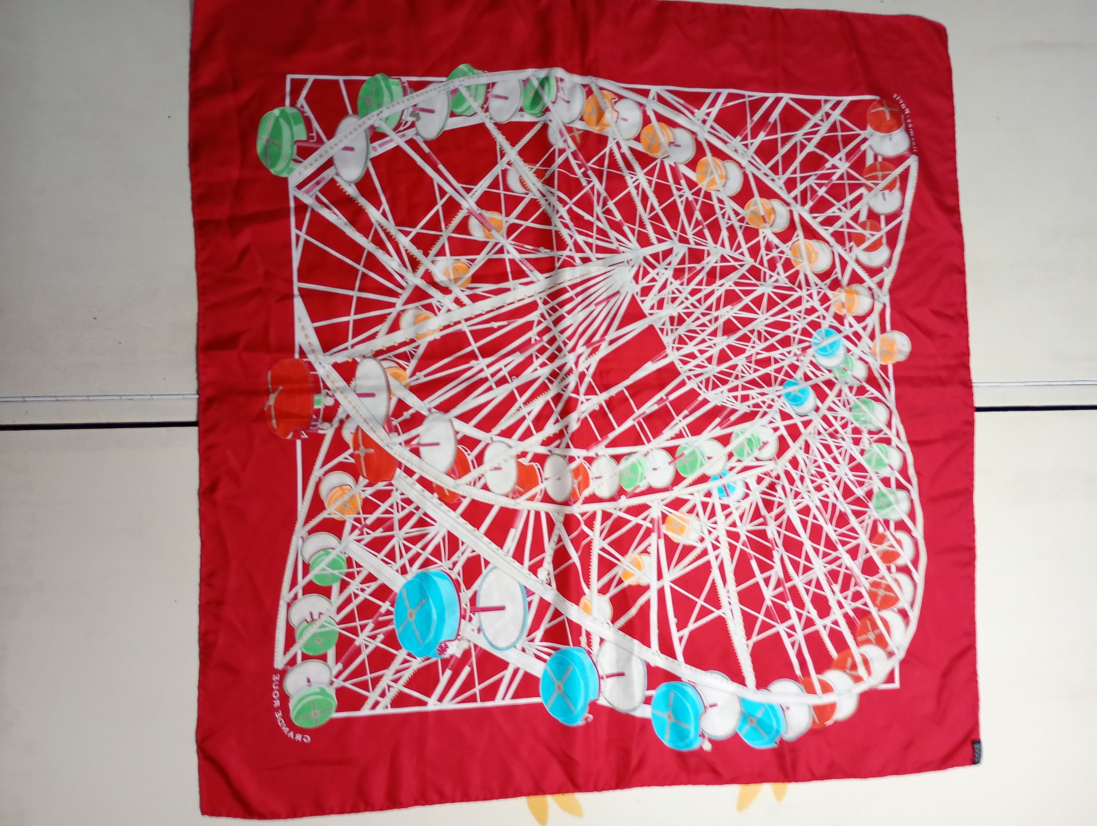 Hermes Hermès Red Grande Roue Carousel 90cm Silk Scarf Size ONE SIZE - 13 Thumbnail