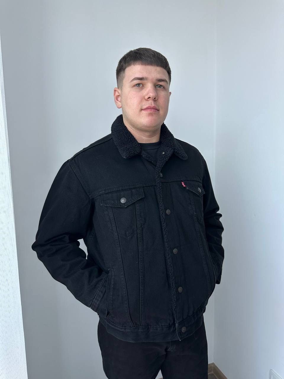 Levi's × Vintage Vintage Levi’s Black Denim Sherpa Jacket Size US L / EU 52-54 / 3 - 2 Thumbnail