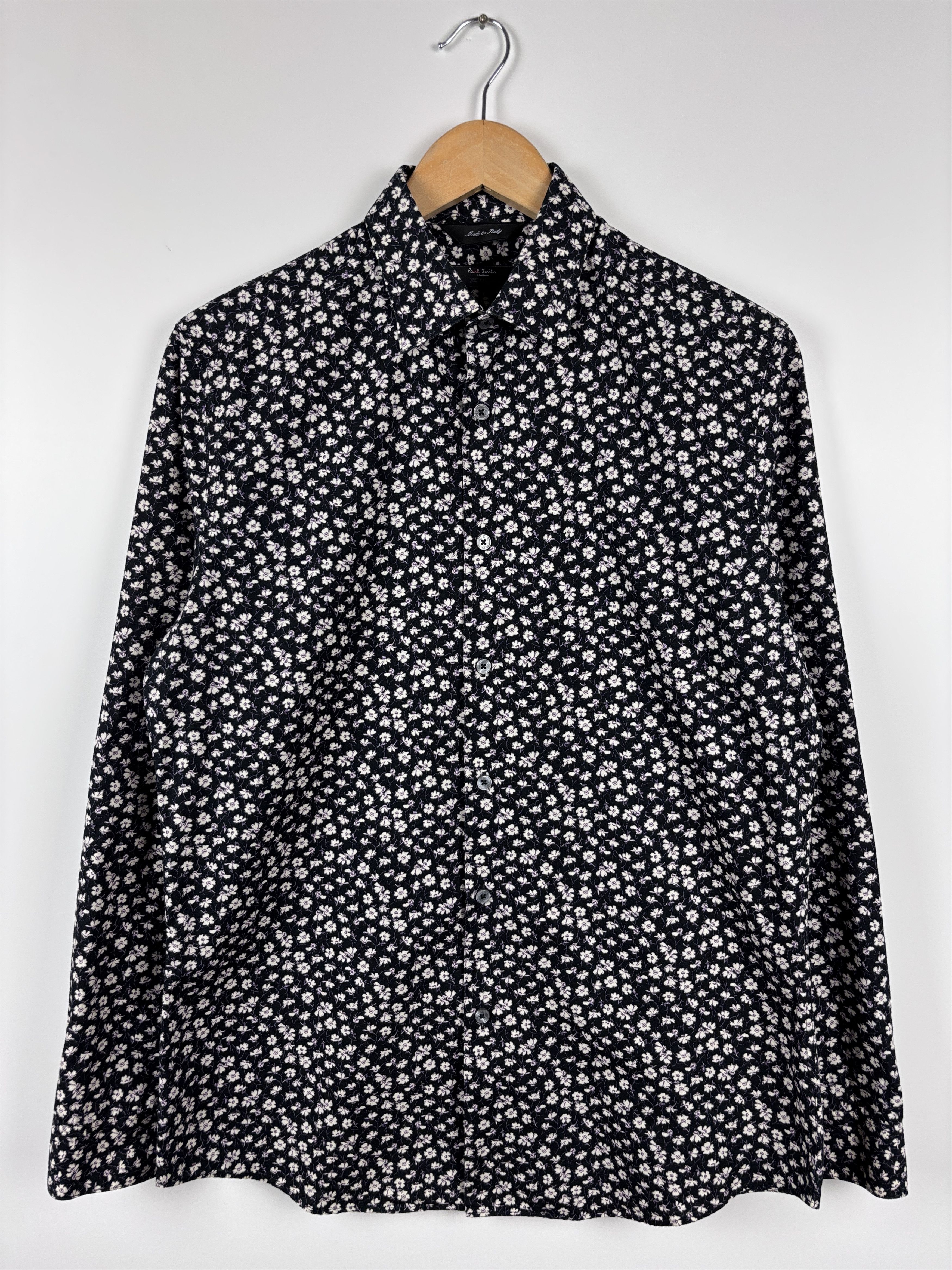 Paul Smith Paul Smith The Byard Floral Flower Shirt Black Size 15/38 Size US M / EU 48-50 / 2 - 1 Thumbnail