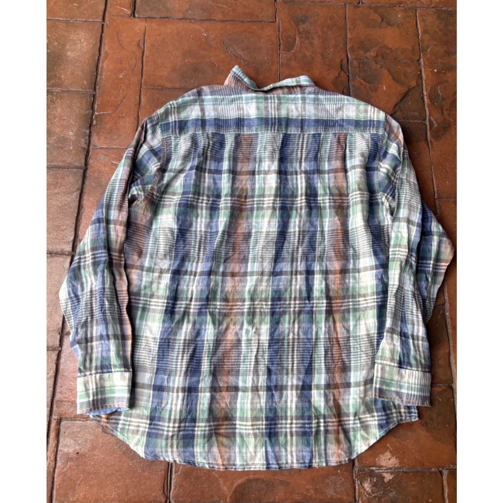 Tommy Bahama VINTAGE Tommy Bahama Shirt 2XL Linen Button-Down Plaid Long Sleeve Mens Size US XXL / EU 58 / 5 - 4 Thumbnail