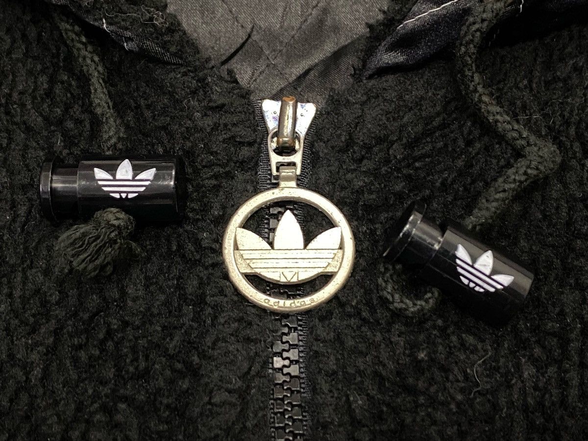Adidas × Descente × Vintage Vintage 90s Adidas Trefoil Big Logo Pile Fleece Hoodie Size US L / EU 52-54 / 3 - 17 Thumbnail