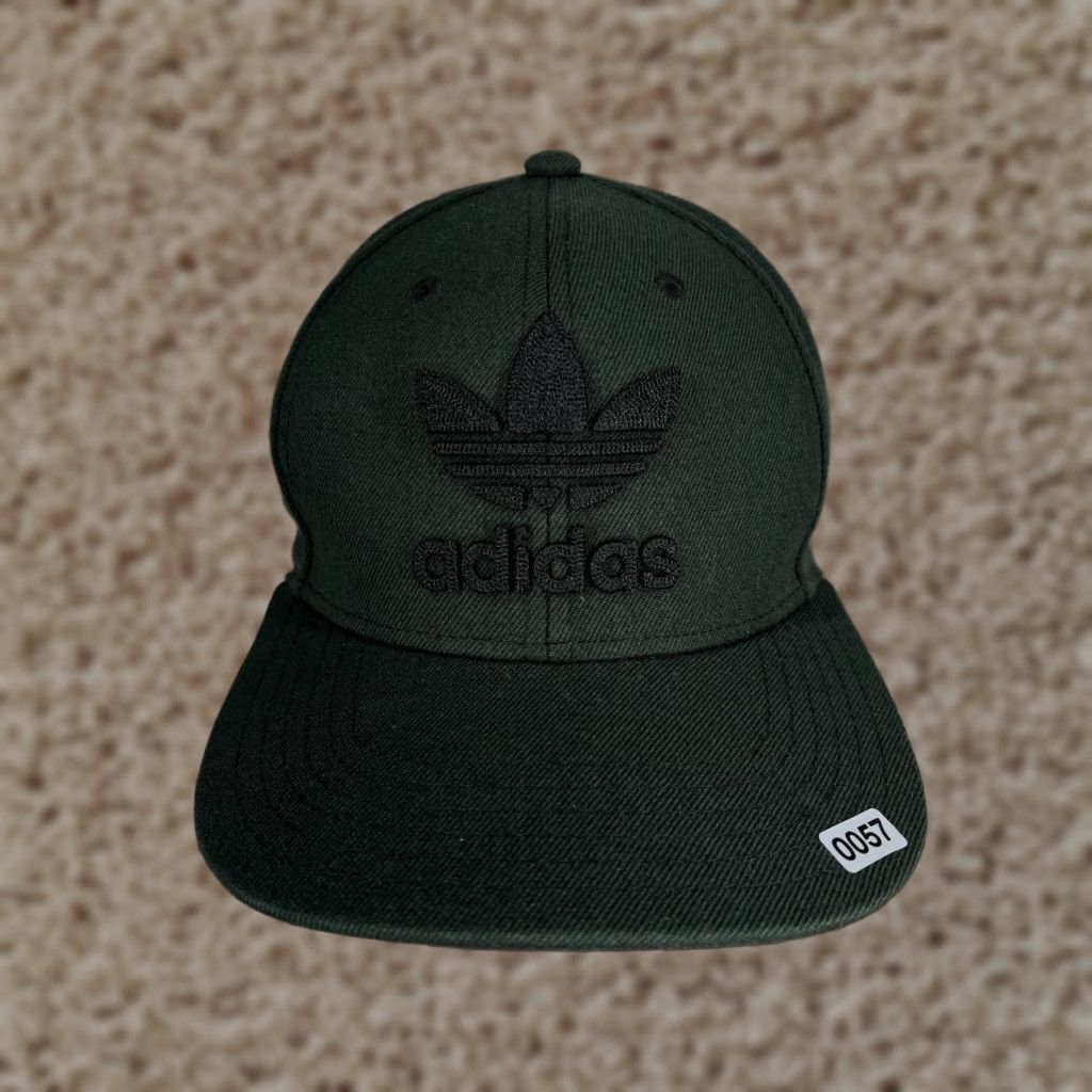 Adidas Adidas Hat Cap Snap Back Mens One Size Dark Gray Embroidered Wool Blend Trefoil Wool Blend? Size ONE SIZE - 1 Thumbnail