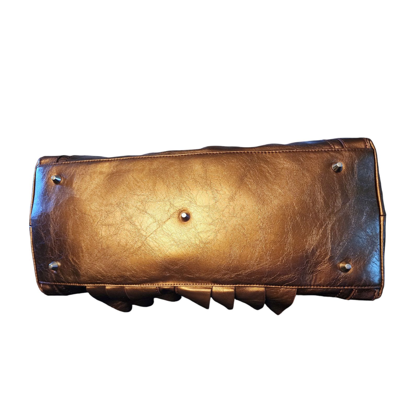 The Unbranded Brand Unbranded bronze faux-leather shoulder bag Size ONE SIZE - 6 Thumbnail