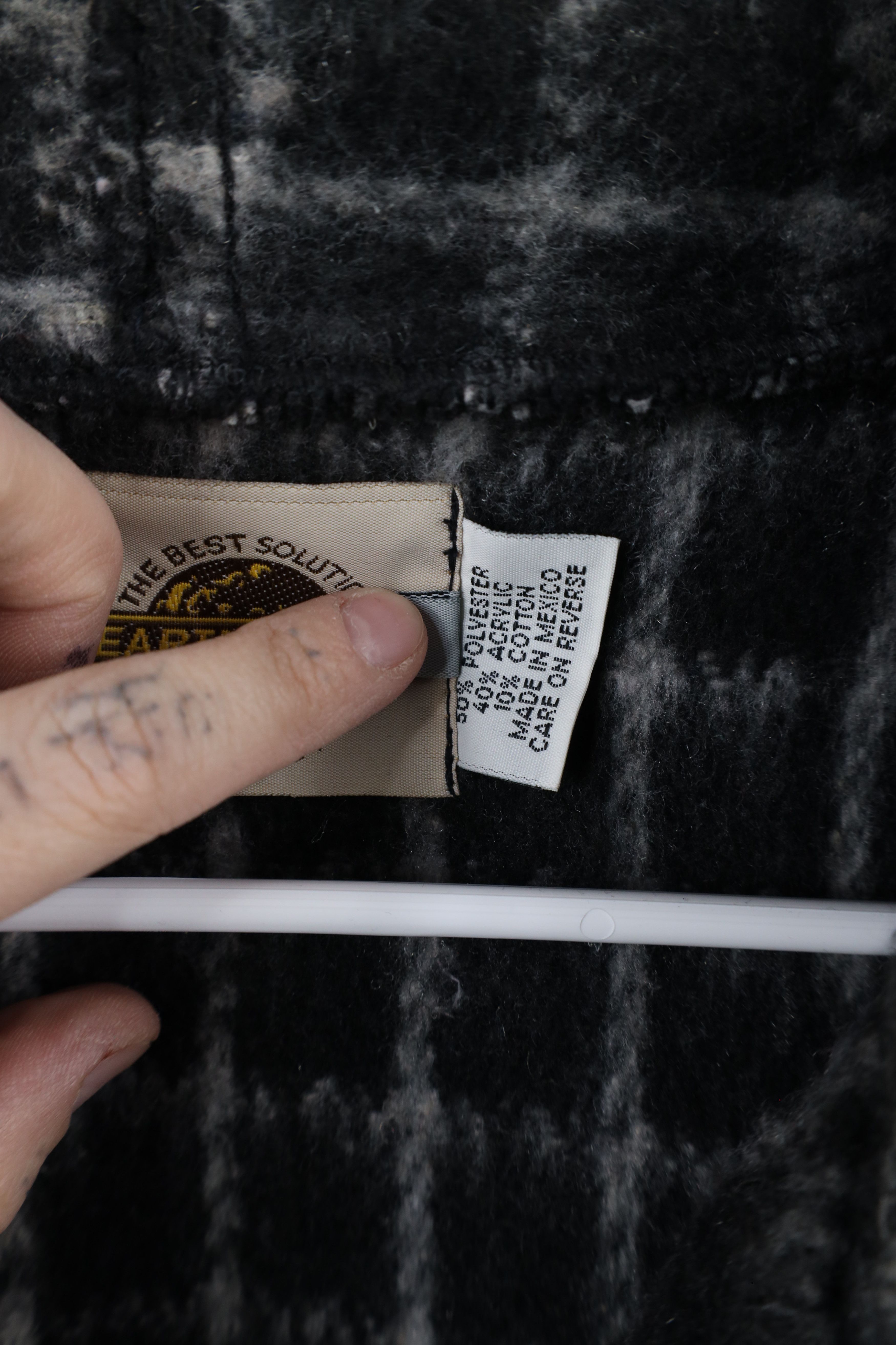 Vintage Vintage 90s Streetwear Baggy Oversized Fleece Hoodie Plaid Size ONE SIZE - 9 Thumbnail