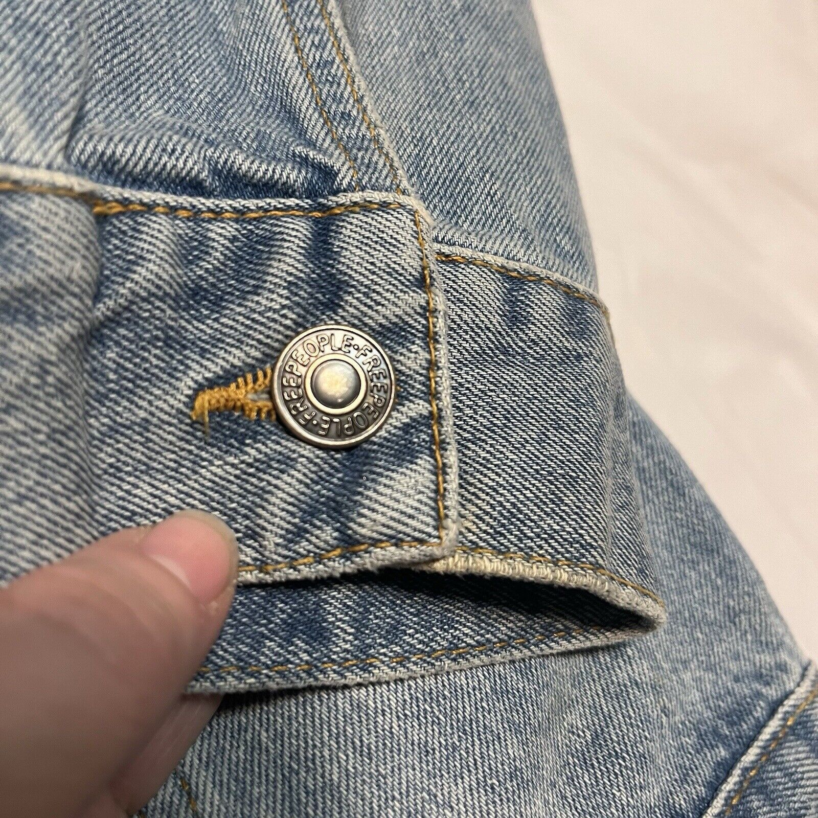 Free People Free People Denim Trucker Jacket Size M / US 6-8 / IT 42-44 - 6 Thumbnail