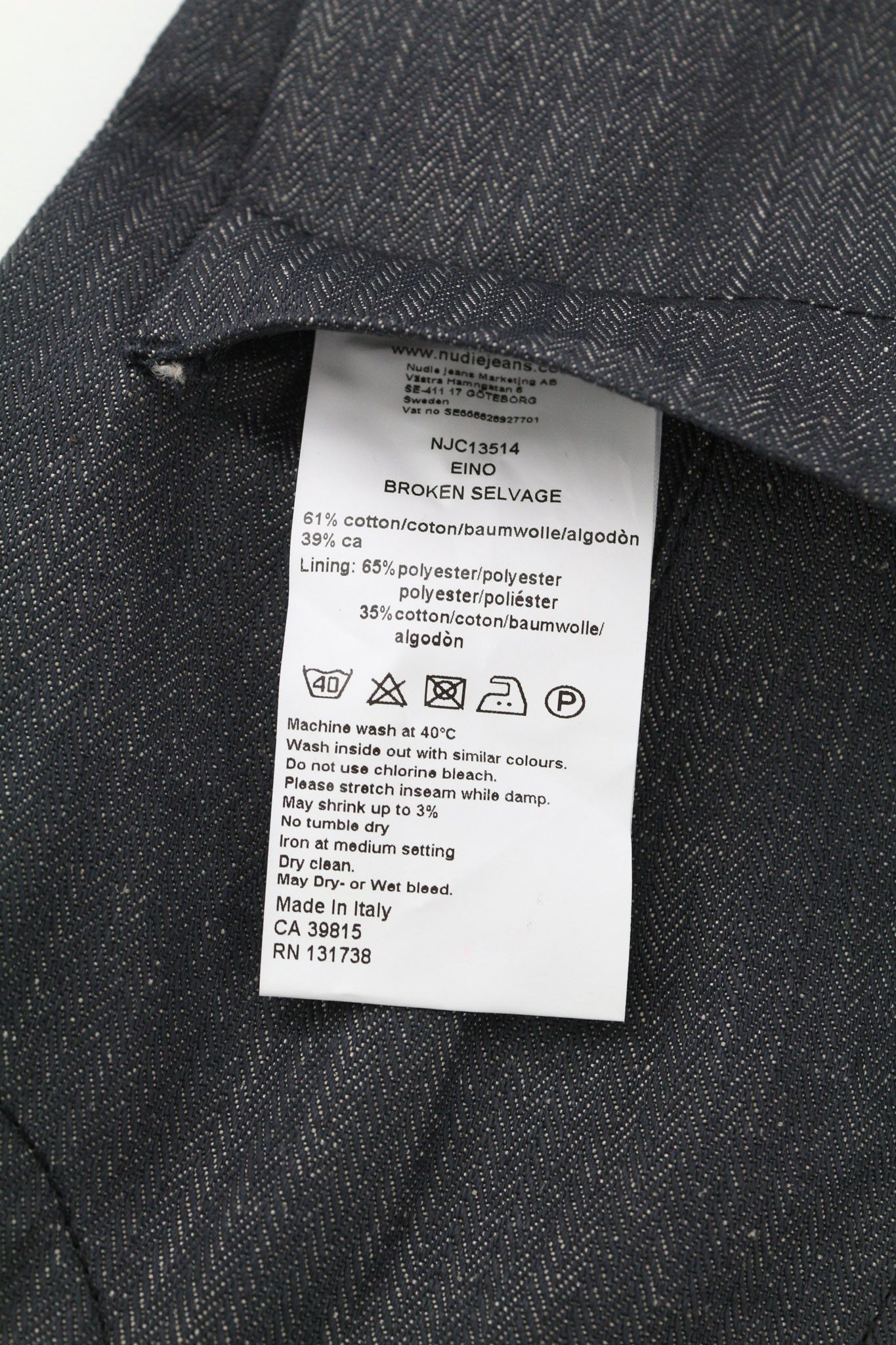 Nudie Jeans EINO BROKEN SELVAGE XS Patch Pockets Blue Vest 80727 Size US XS / EU 42 / 0 - 7 Thumbnail