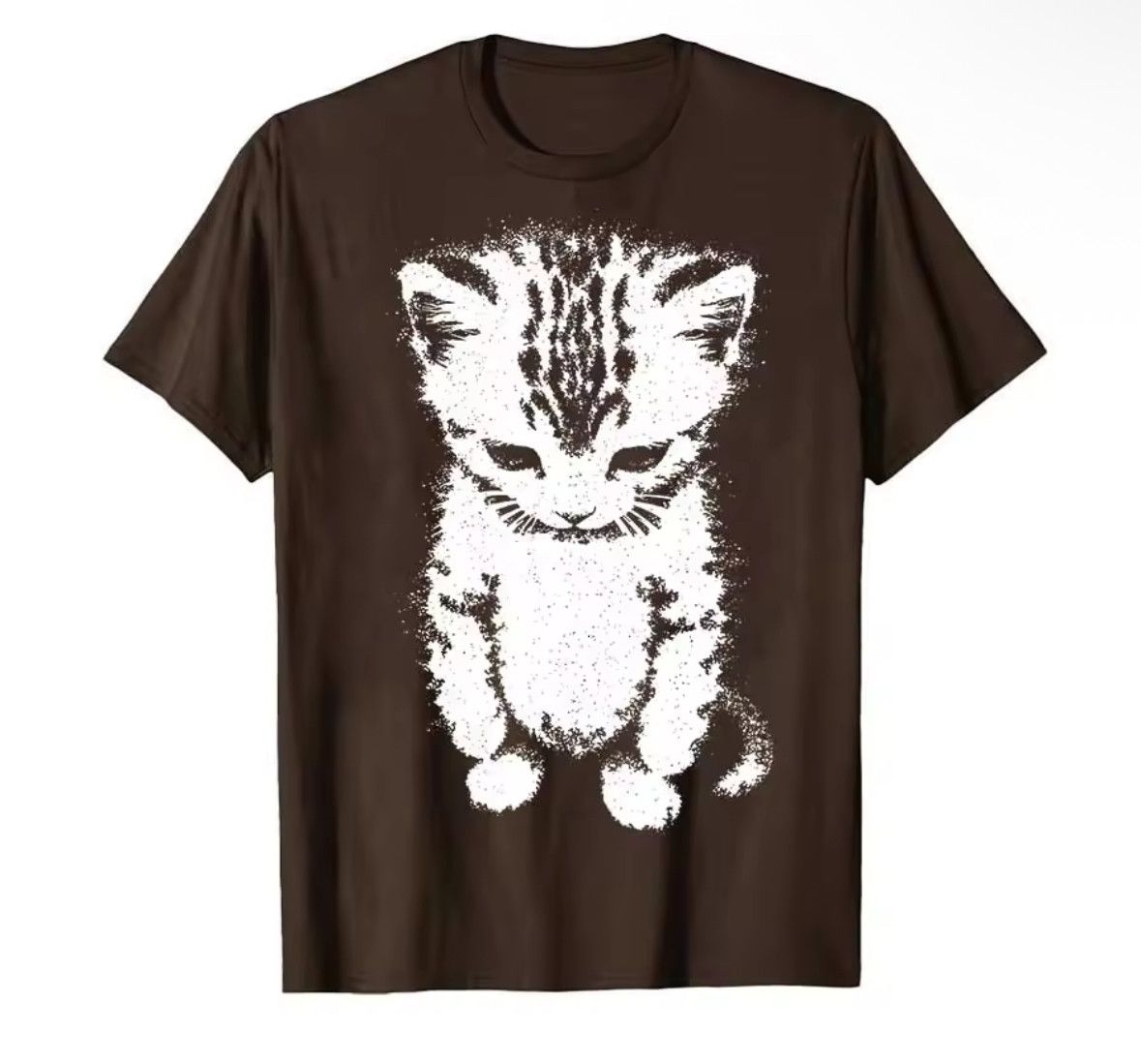 Other Emo Y2K Sad Kitten Cute Meme Trendy Cotton Brown T-Shirt Size US XXL / EU 58 / 5 - 1 Thumbnail