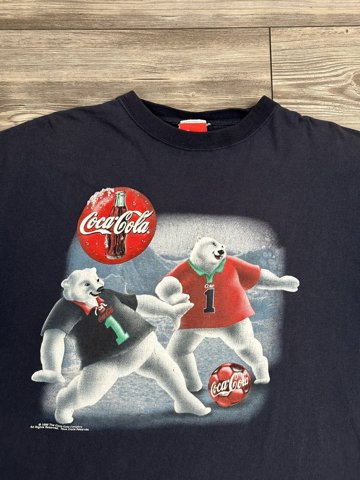 Coca Cola Vintage 90’s Coca Cola Bears Soccer T Shirt Size US XL / EU 56 / 4 - 2 Thumbnail