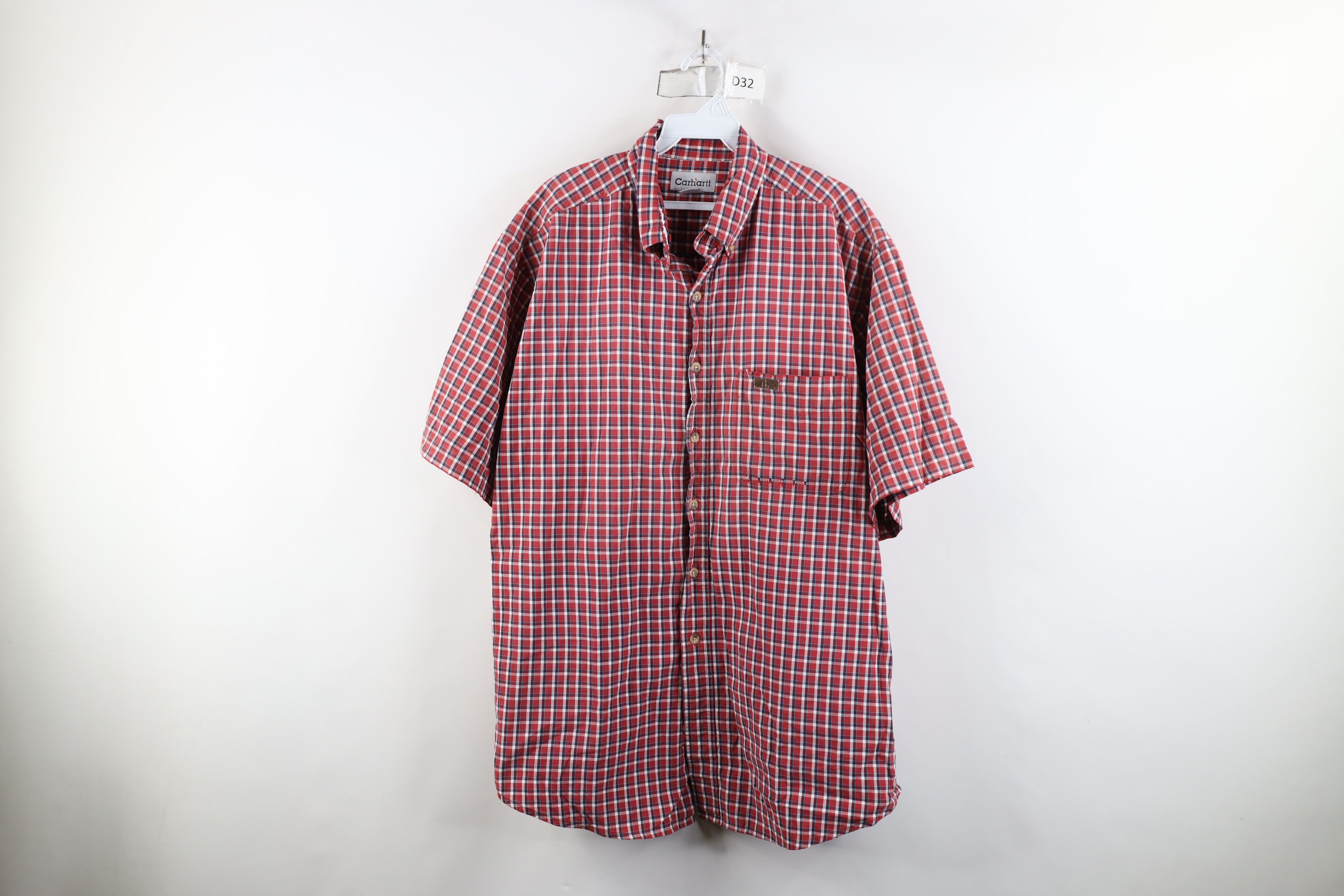 Carhartt × Vintage Vintage Carhartt Spell Out Short Sleeve Button Down Shirt Size US L / EU 52-54 / 3 - 1 Thumbnail