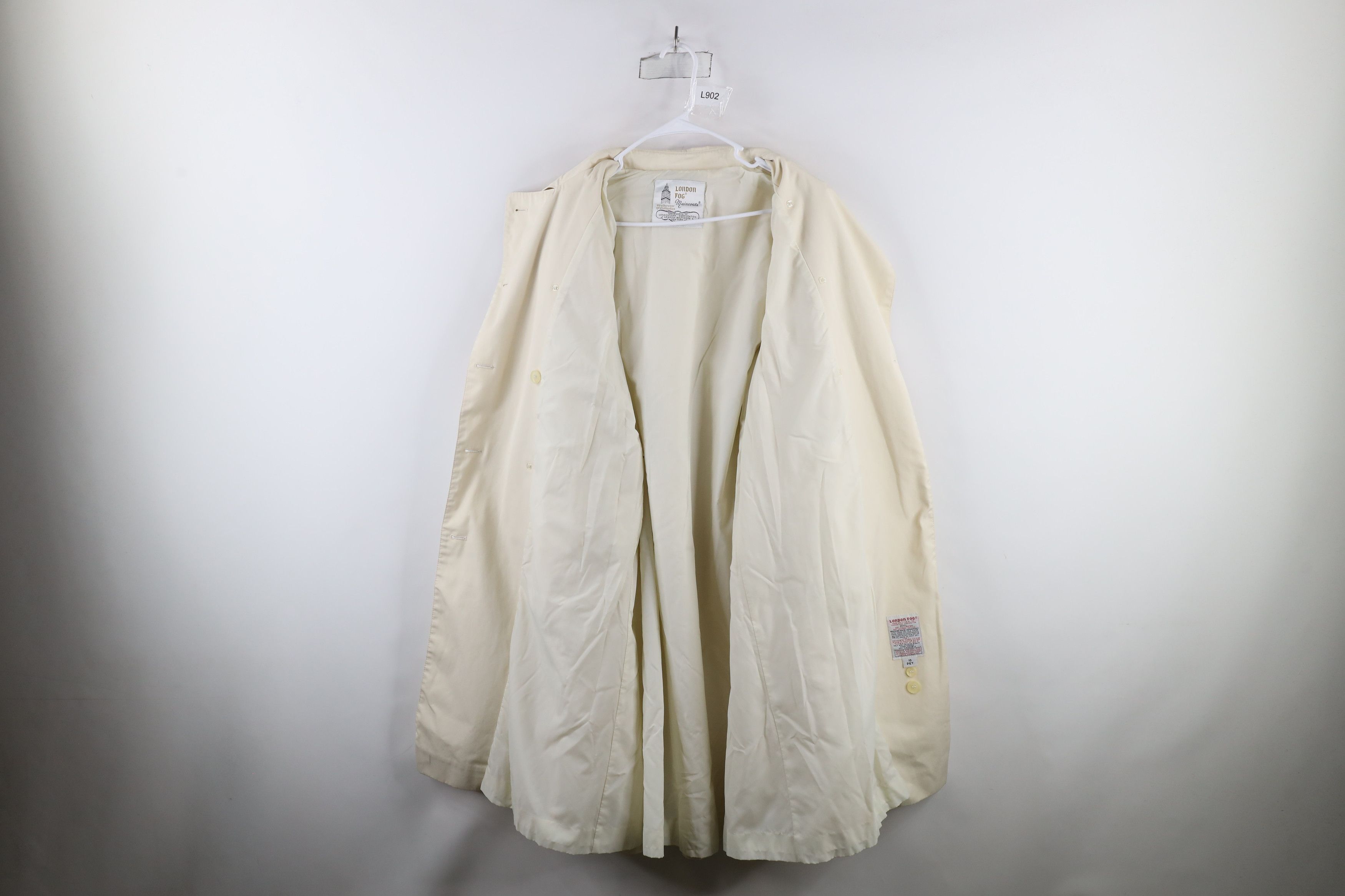 Vintage Vintage 70s Streetwear Breasted Belted Trench Coat Cream USA Size L / US 10 / IT 46 - 12 Thumbnail