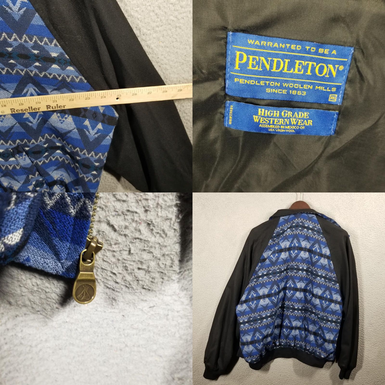 Pendleton VINTAGE Pendleton Jacket Western Wear Aztec / Native Geometric Blue XL Mens Size US XXL / EU 58 / 5 - 8 Thumbnail