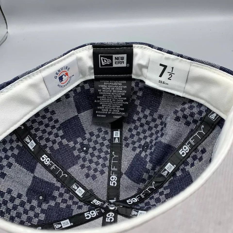 New Era Kansas City Royals Hat Men 7 1/2 Denim Pattern Fitted Cap Size ONE SIZE - 7 Thumbnail