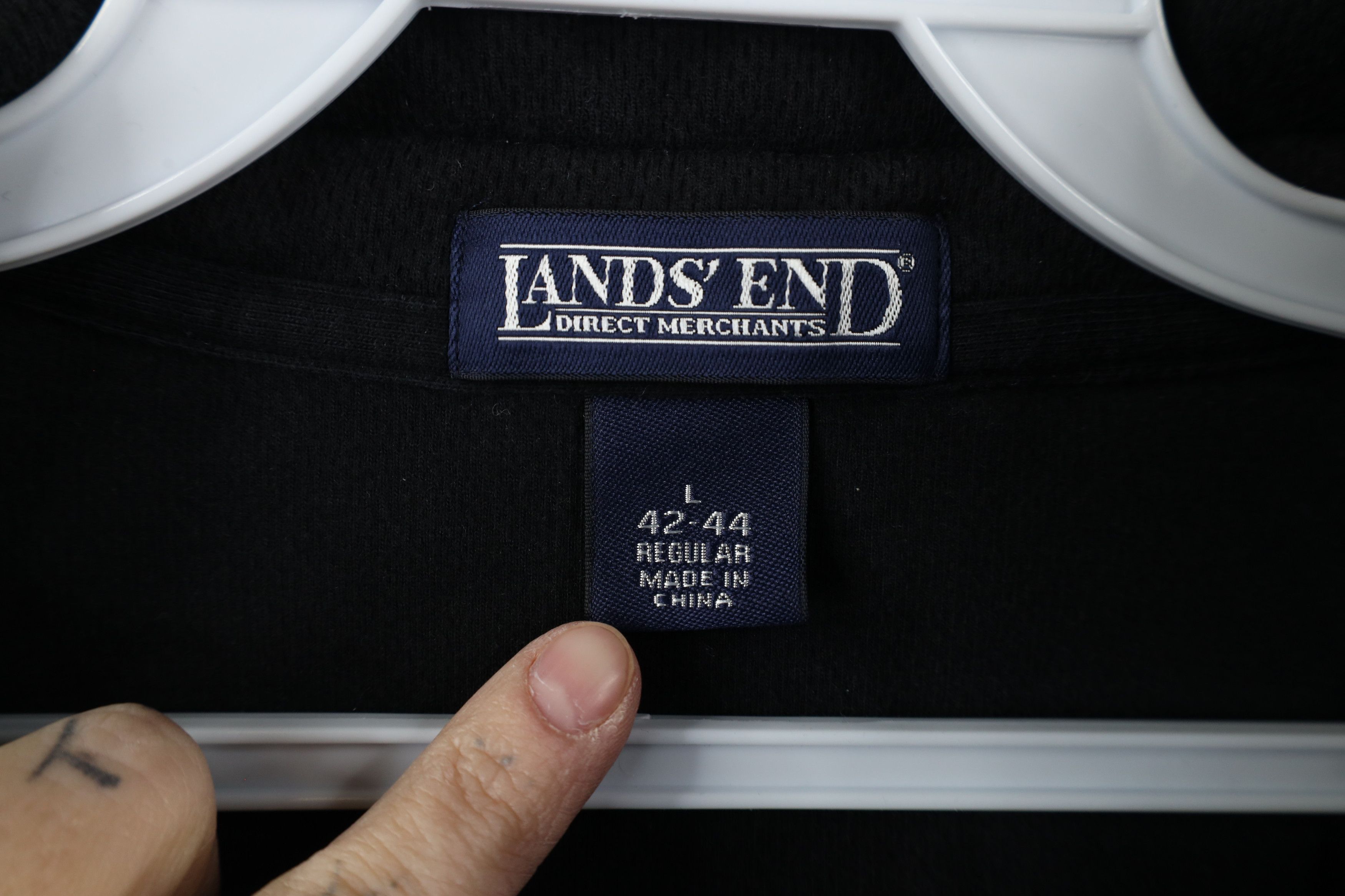 Lands' End × Vintage Vintage Lands End Thermal Knit Half Zip Sweater Black Size US L / EU 52-54 / 3 - 6 Thumbnail