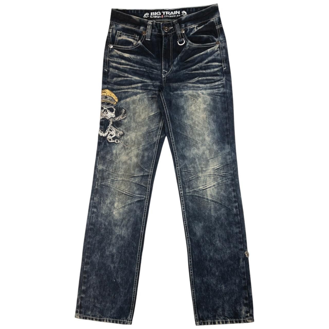Other Big Train Embroidered Skull Crossbones Denim Jeans Size W29 Size US 29 - 2 Thumbnail