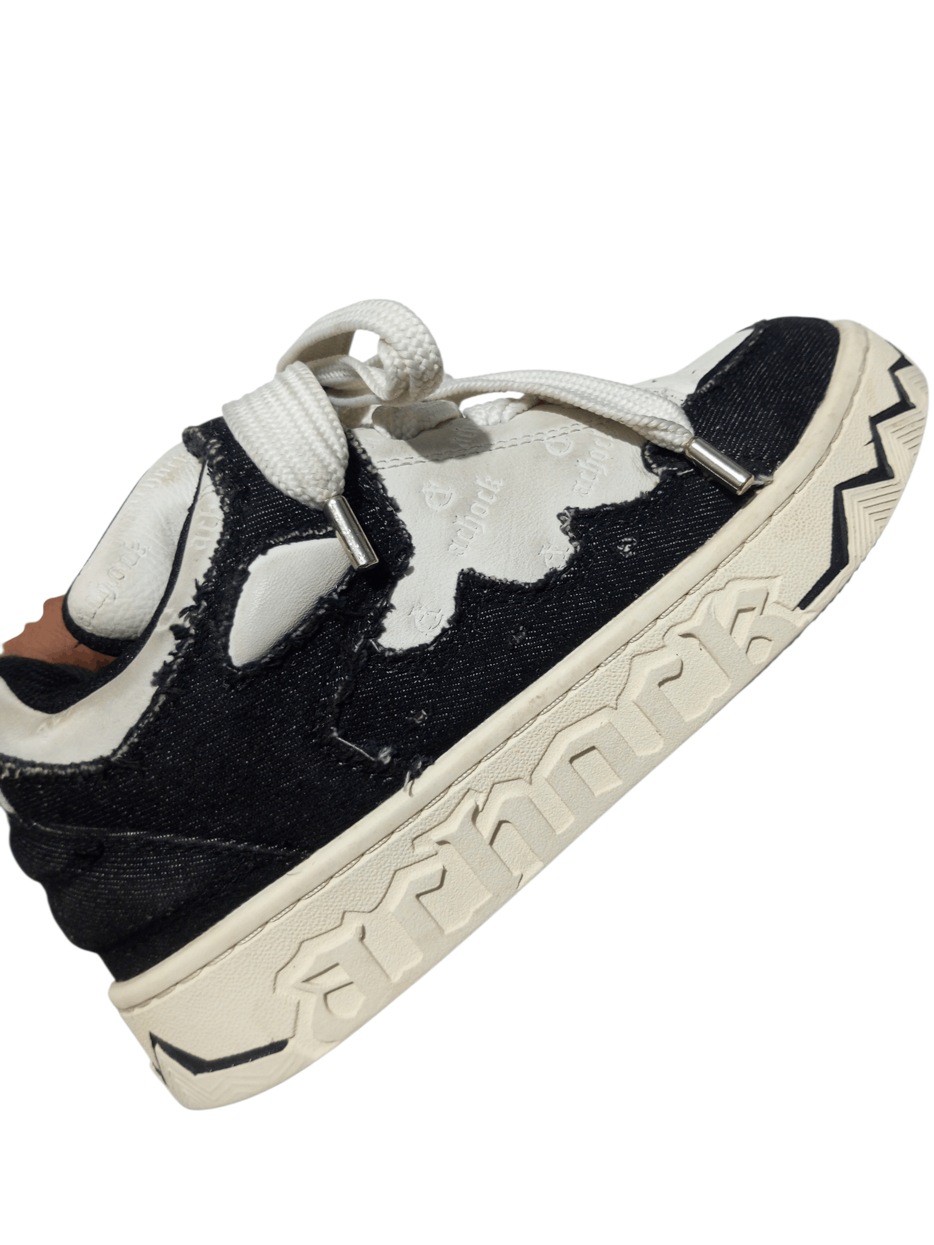 20471120 Achock skateboard mix denim balck & white sneakers Size US 6 / IT 36 - 5 Thumbnail