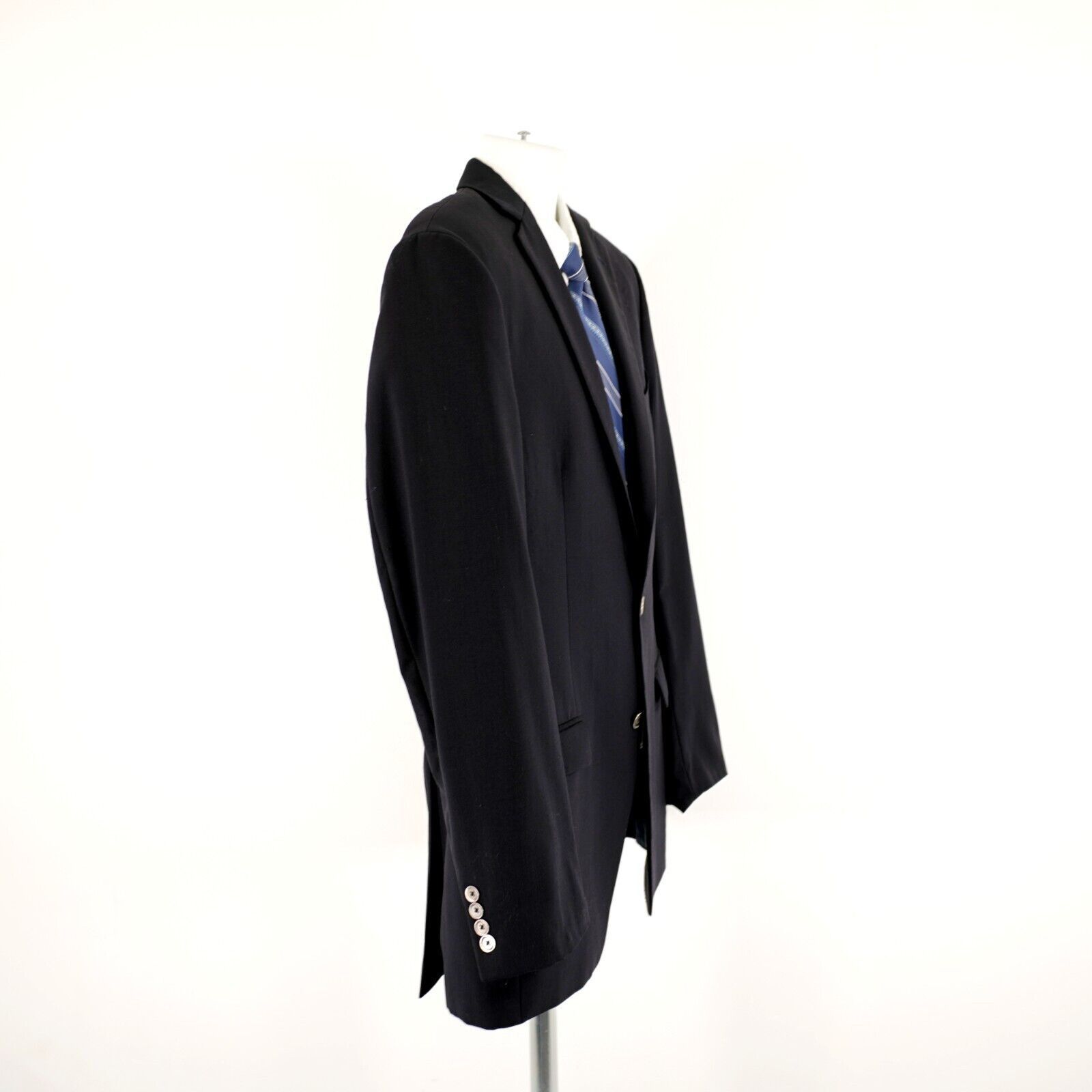 Calvin Klein Calvin Klein Wool Navy Blue 38L 2 Silver Button Blazer Or Sl Size 38L - 6 Thumbnail