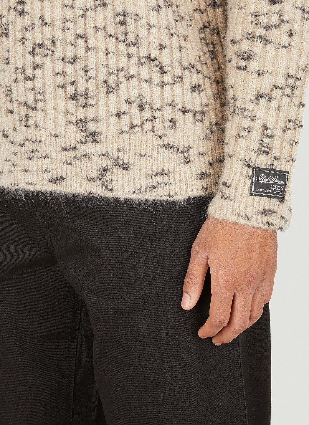 Raf Simons o1y0325 Logo Sweater in Beige/Black Size US S / EU 44-46 / 1 - 3 Thumbnail