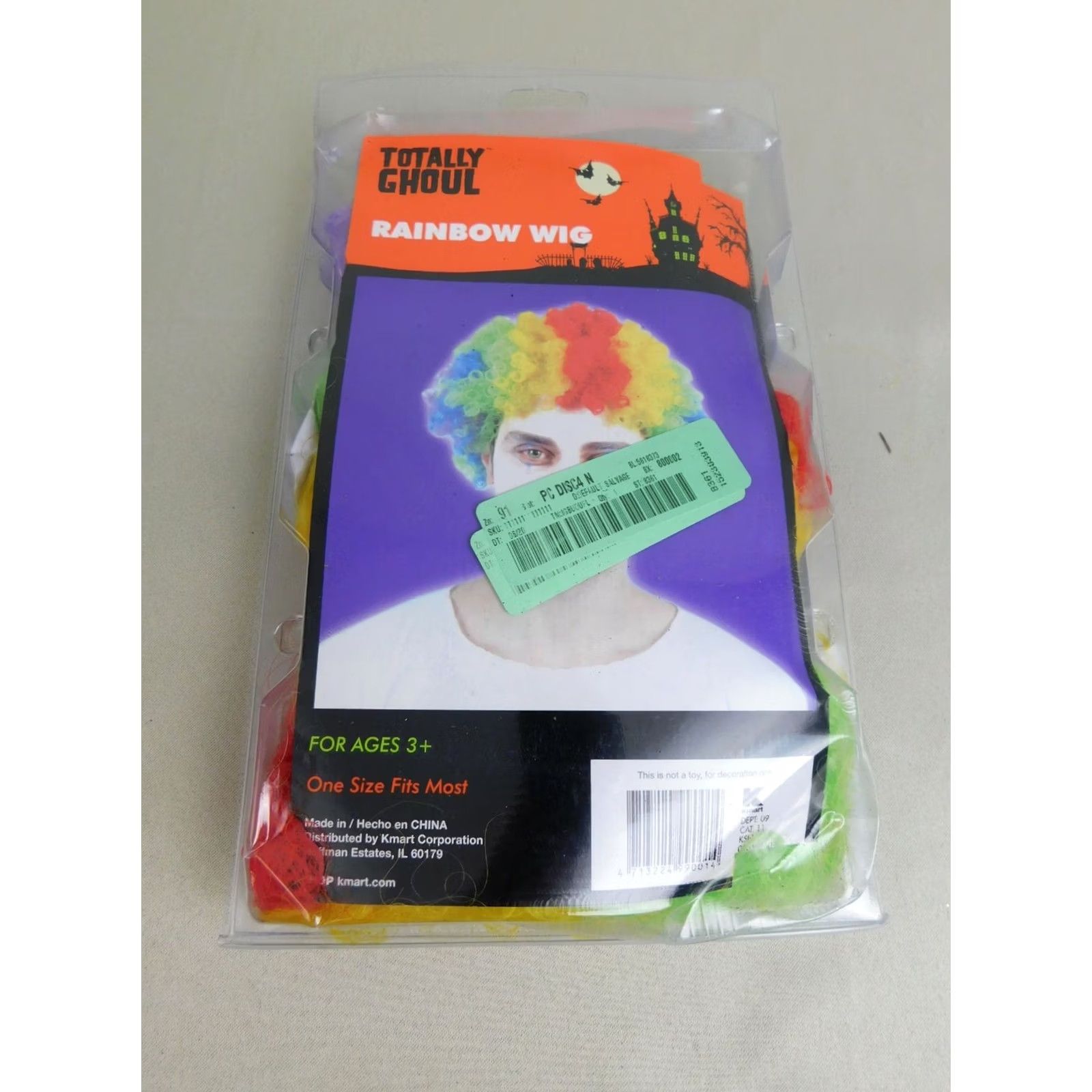 Rainbow Adult Clown Wig Curly Rainbow Short Costume Accessory Multi-Color Totally Ghoul Size US 35 - 2 Thumbnail