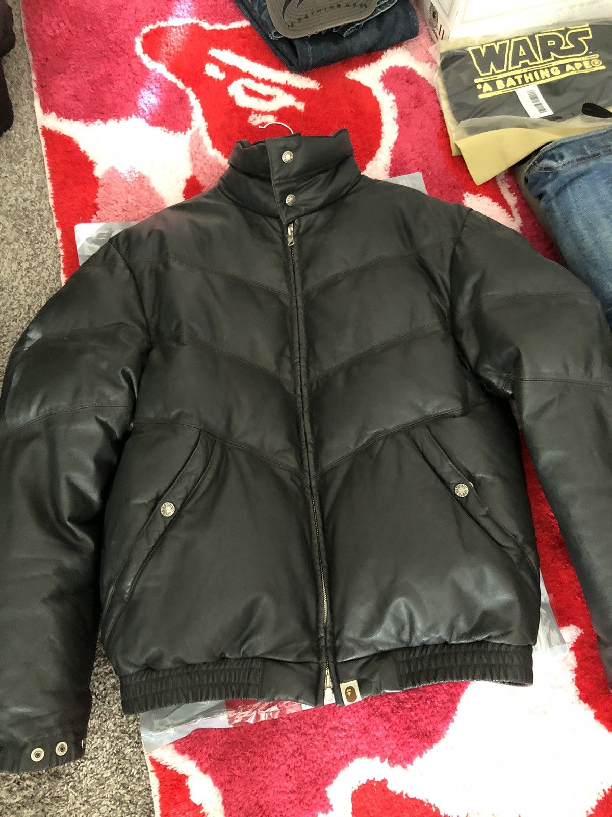 Bape 2004 Nigo Era Bape Leather Down Jacket Size US M / EU 48-50 / 2 - 12 Thumbnail