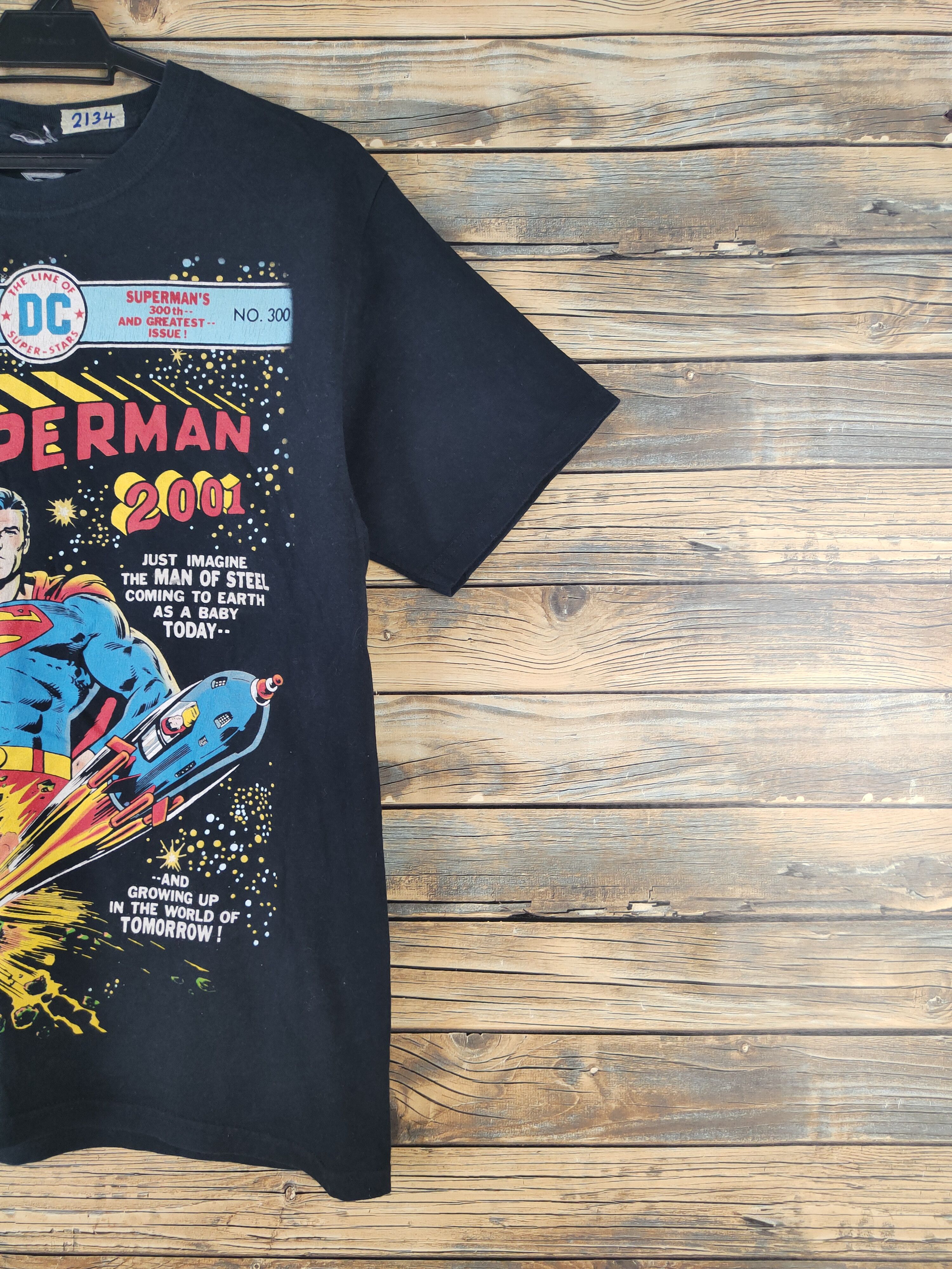 DC × Japanese Brand DL Superman Black Short Sleeve T-shirt #2134 Size US M / EU 48-50 / 2 - 6 Thumbnail