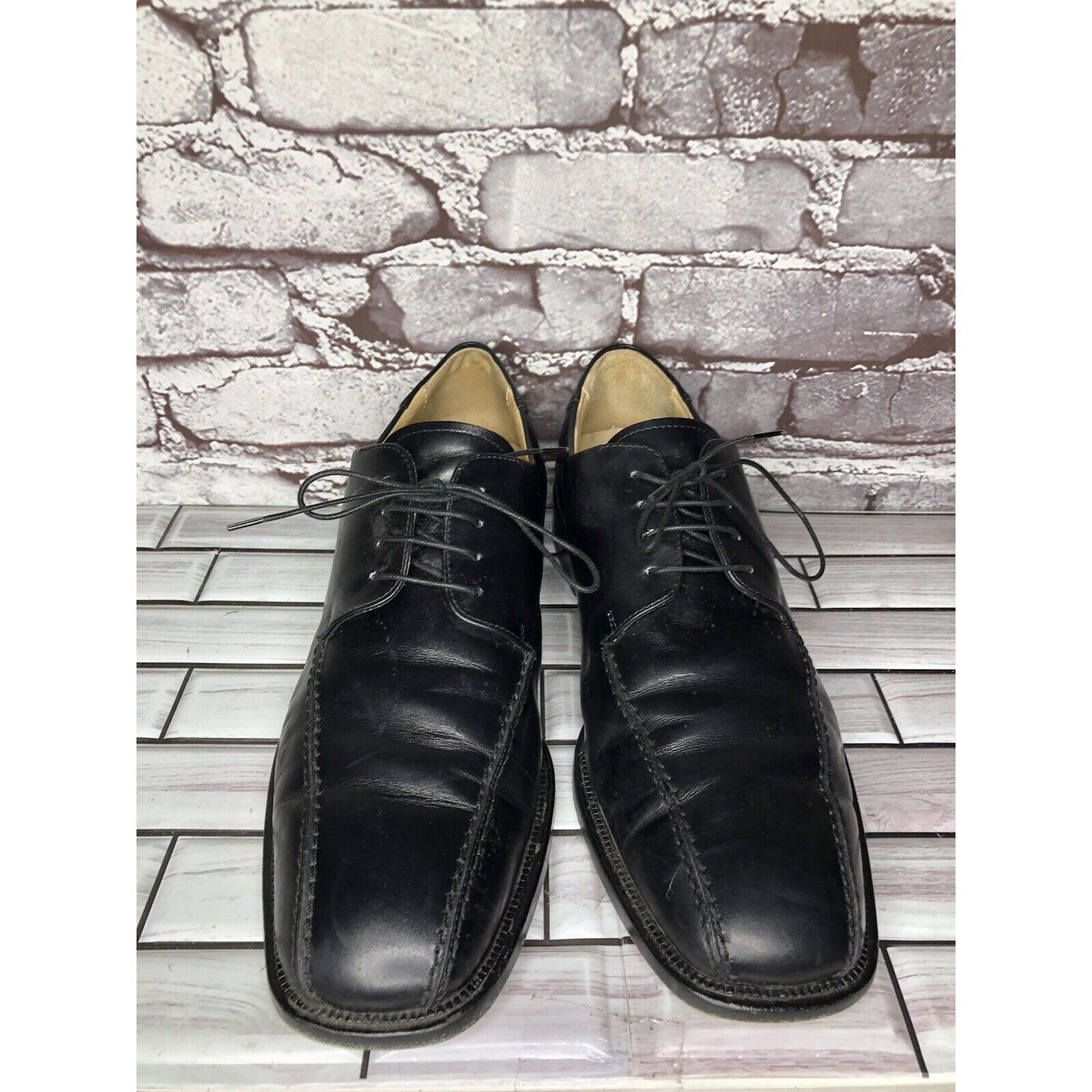 Pronto Uomo Pronto Uomo Black Leather Oxford Derby Lace Up Dress Shoes M Size US 10.5 / EU 43-44 - 10 Thumbnail