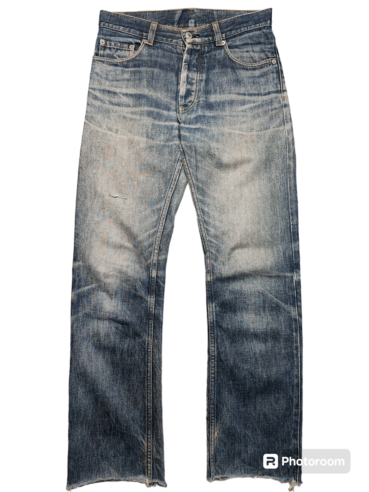 Helmut Lang Boot Cut SS2000 Distressed Denim