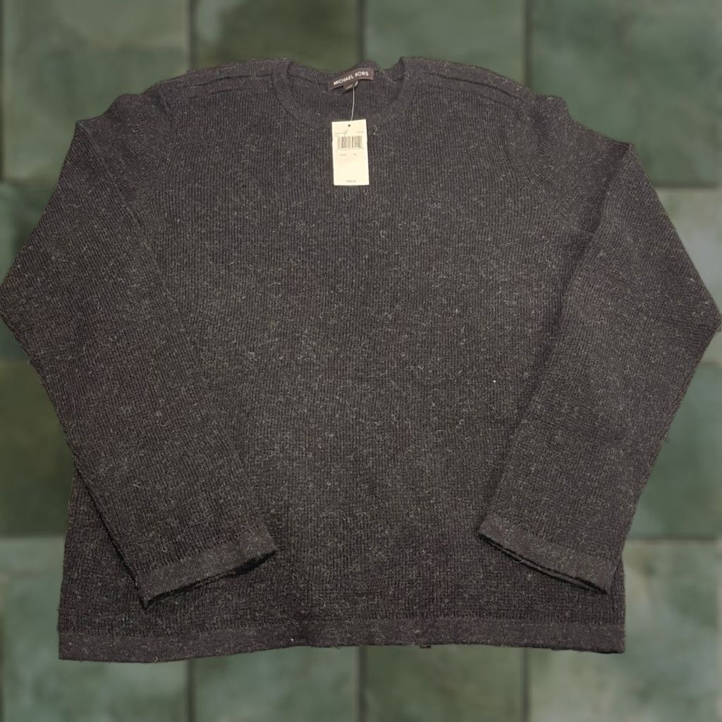 Michael Kors Michael Kors Sweater Mens Extra Large Black Cotton Wool Blend NWT Modern Casual Knit Crew Neck Long Sleeve Solid Pullover Regular Fit Hand Wash Only Size US XL / EU 56 / 4 - 1 Thumbnail