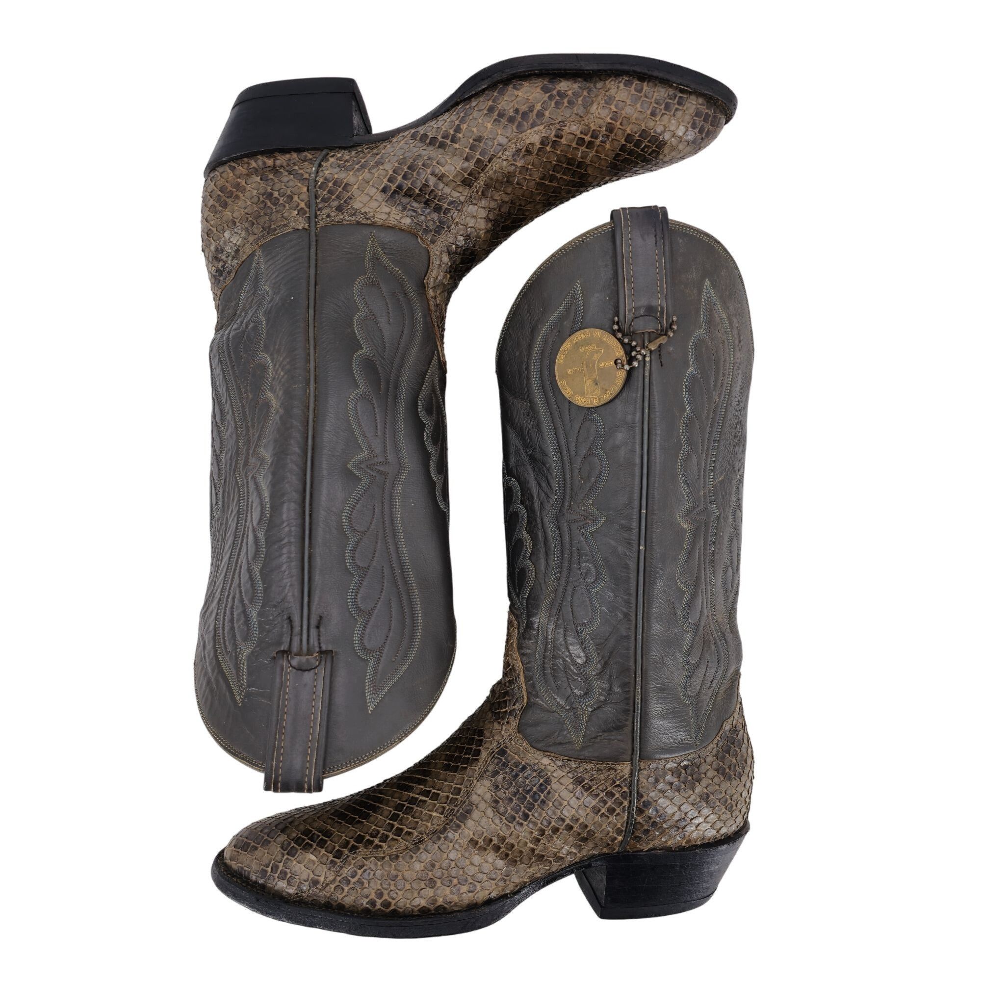 Tony Lama Vintage Anaconda Snakeskin Tony Lama Mens 9E Gold Label Boot Size US 9 / EU 42 - 6 Thumbnail