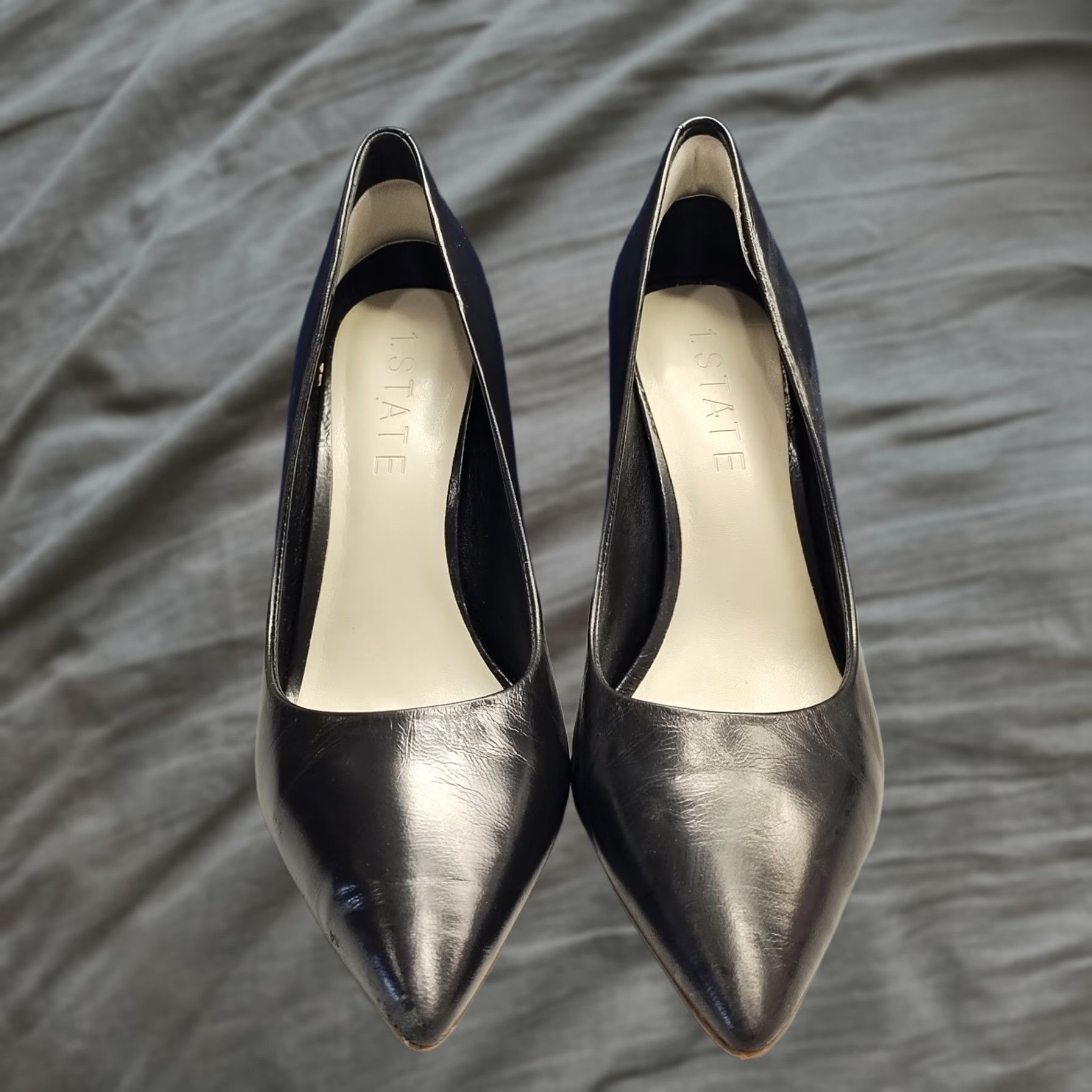 Vintage 1.STATE Valencia Pump Heels Womens Size 9.5M Black Leather Pointed Toe Slip On Women Pump Valencia 9.5 Black Leather 1.State Size US 10 / IT 40 - 1 Thumbnail