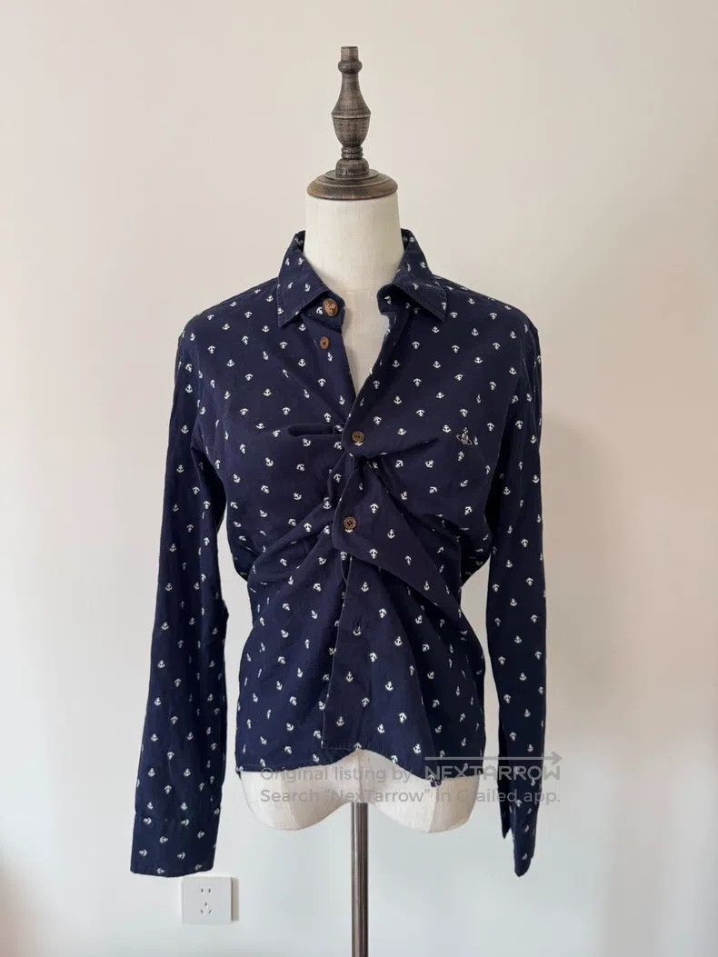 Vivienne Westwood Vivienne Westwood Blue-gray shirt with a anchor design, in Size M / US 6-8 / IT 42-44 - 4 Thumbnail