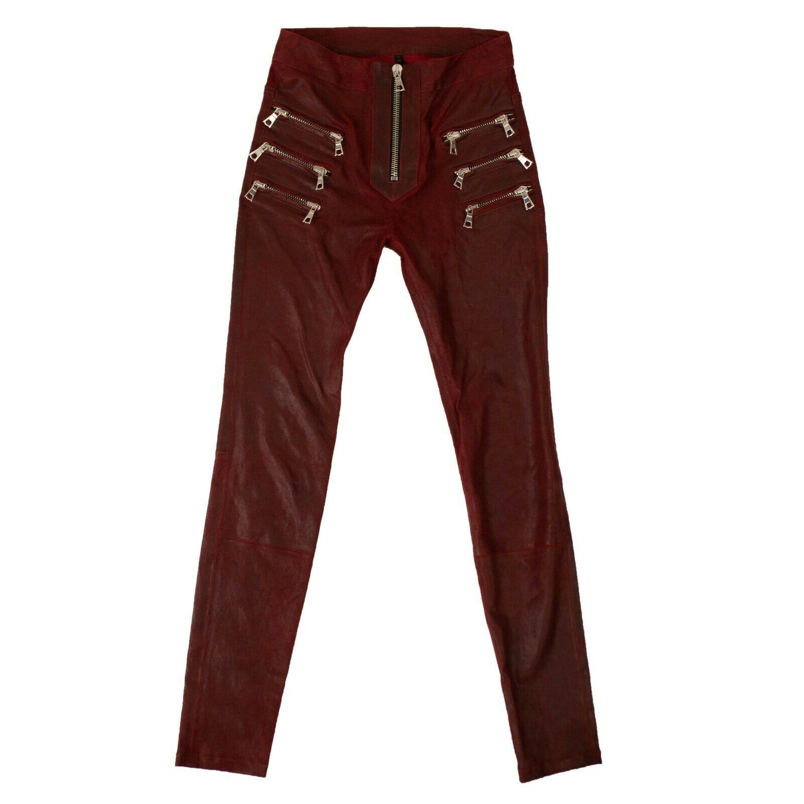 image of Unravel Project Red Textured Skinny Pants Size 26, Women's