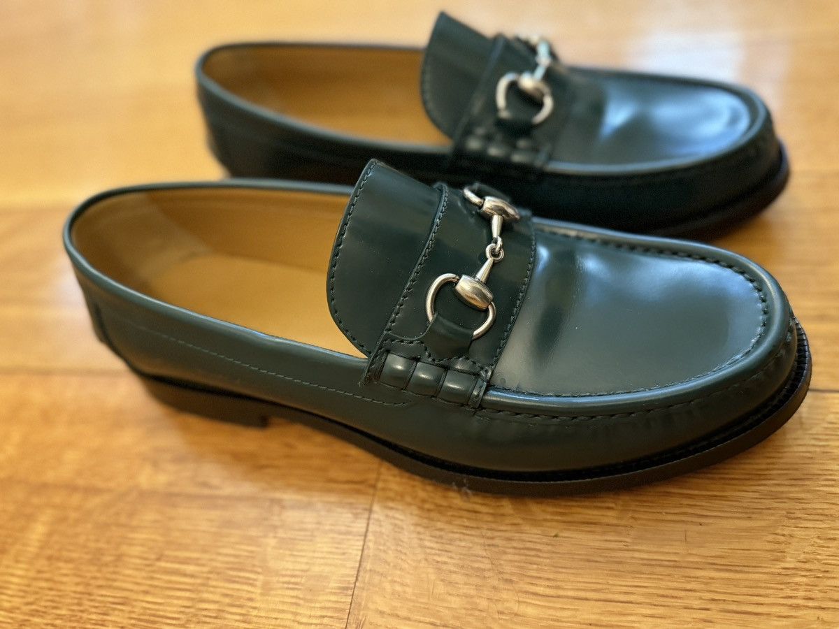 Gucci Gucci Green Leather Horsebit Loafers UK 8 / US 9 Size US 9 / EU 42 - 3 Thumbnail