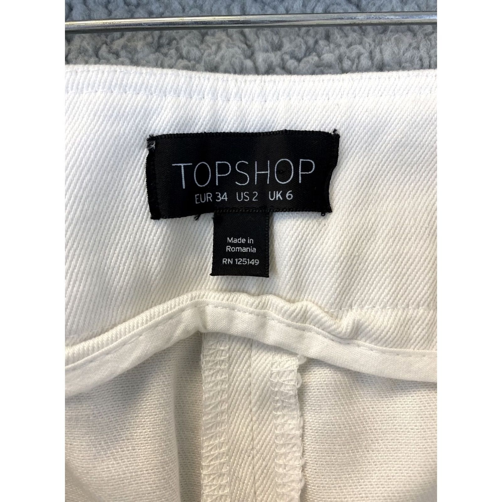 Topshop Topshop Women’s Slim Skinny Denim Pants White Size 2 26" Waist 26" Hips Zip Mid Rise Vintage No Leather Elephant Legs Jeans Mens Women Girls? Size 26" / US 2 / IT 38 - 4 Thumbnail