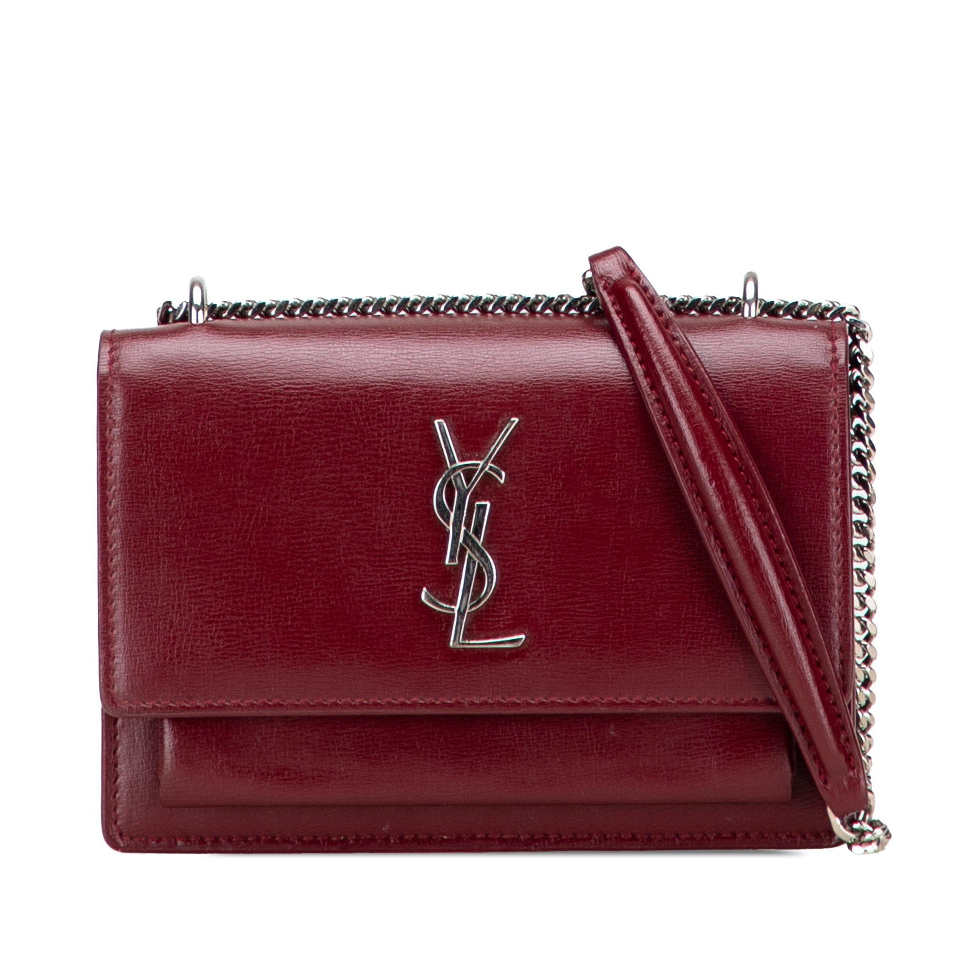 Saint Laurent Paris Mini Calfskin Monogram Sunset Wallet on Chain Size ONE SIZE - 1 Thumbnail