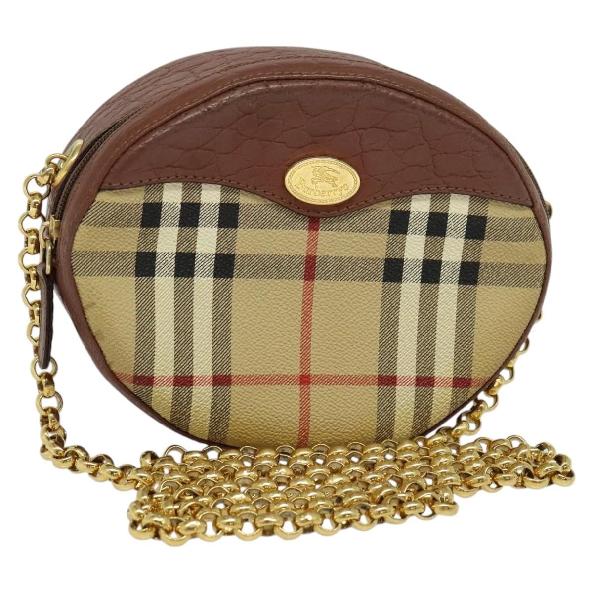 Burberry Burberry Nova Check Chain Shoulder Bag Pvc Leather Brown Size ONE SIZE - 1 Thumbnail