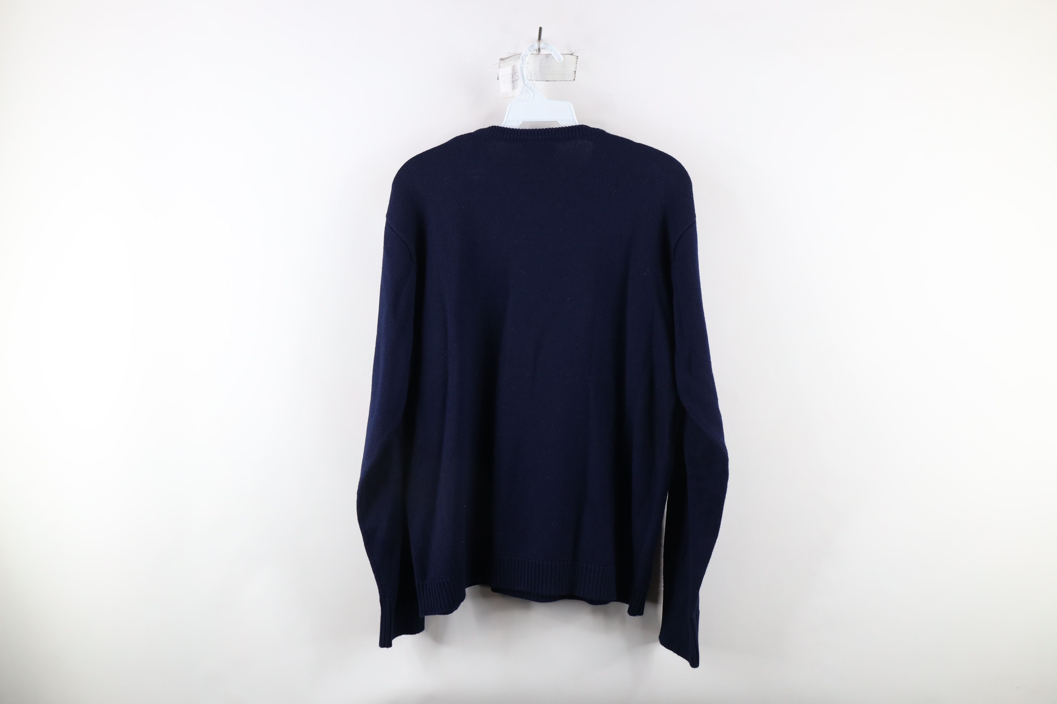 Ralph Lauren × Vintage Vintage 90s Ralph Lauren Knit V-Neck Sweater Navy Blue Size US M / EU 48-50 / 2 - 6 Thumbnail