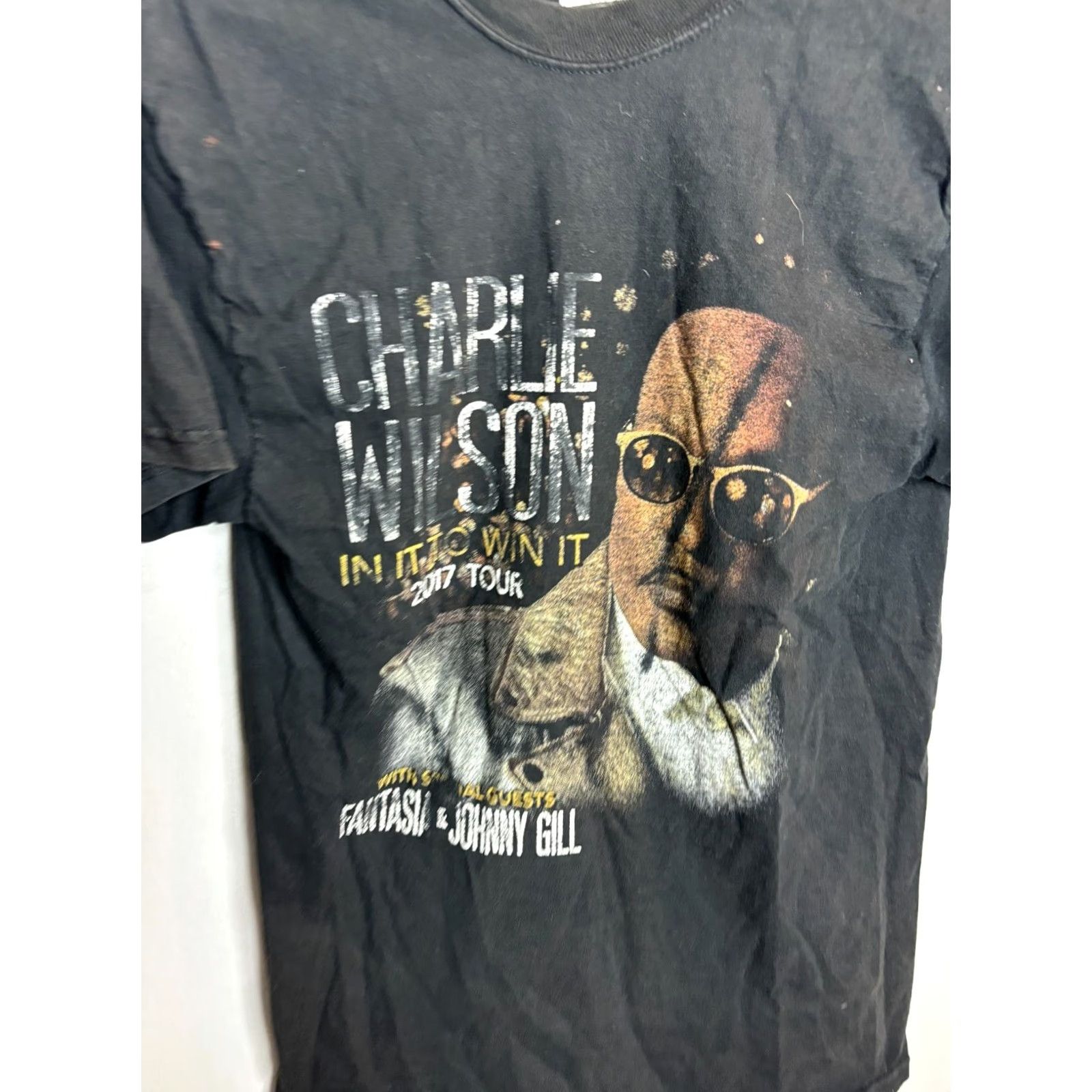 Hanes Hanes Men's Charlie Wilson In It To Win It 2017 Tour T Shirt Black M Hanes 3026 T-Shirt Graphic Print Short Sleeve Cotton Funny Music Shirt Mens Size US M / EU 48-50 / 2 - 2 Thumbnail