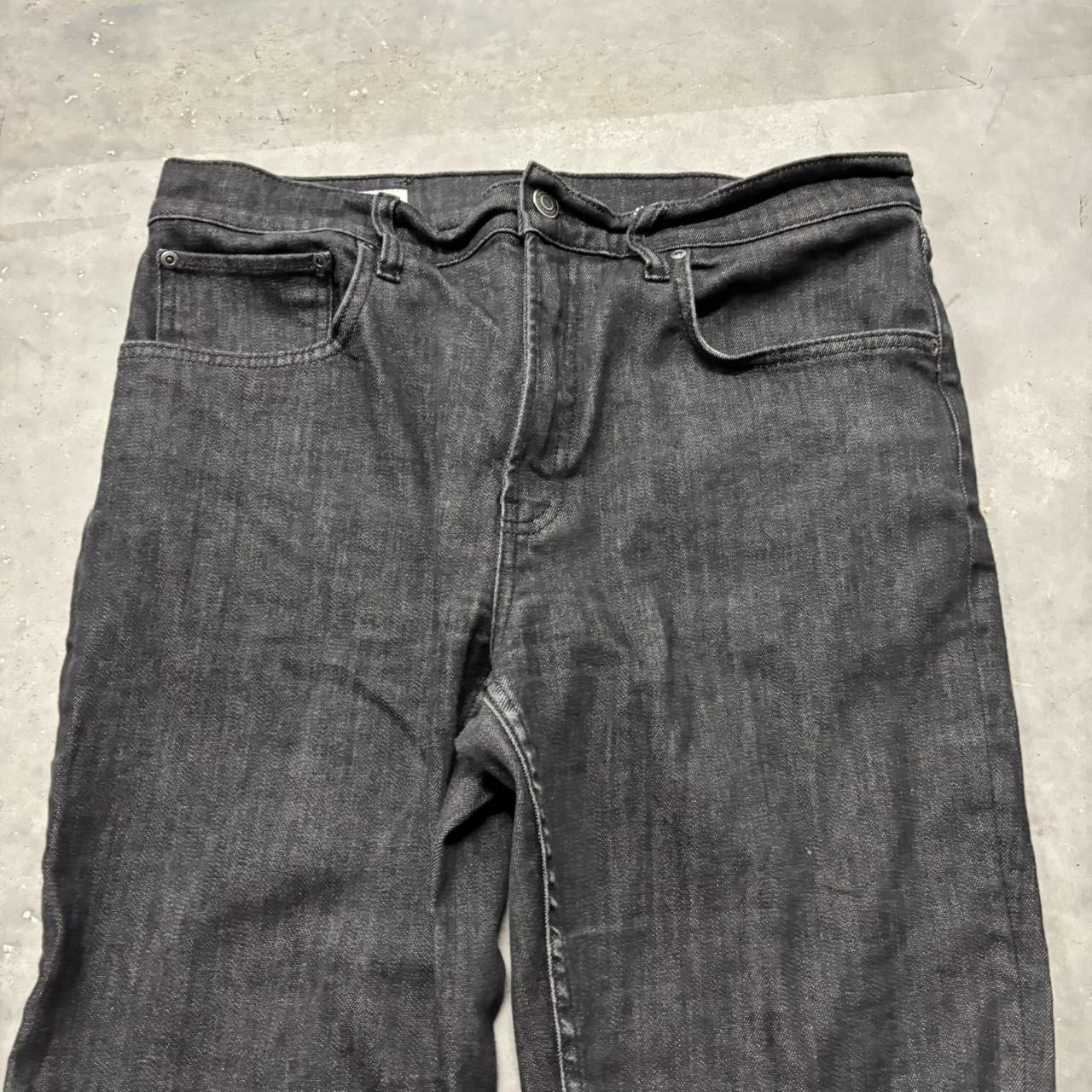 Japanese Brand × Vintage Crazy Y2K Black Dark Wash Grunge Essential Denim Jeans! Size US 33 - 5 Thumbnail