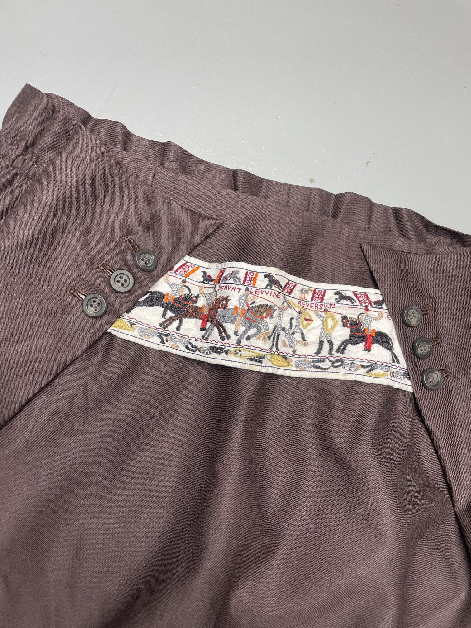 Bernhard Willhelm sample Bernhard Willhelm A/W 2001 embroidered wool skirt Size 28" / US 6 / IT 42 - 5 Thumbnail