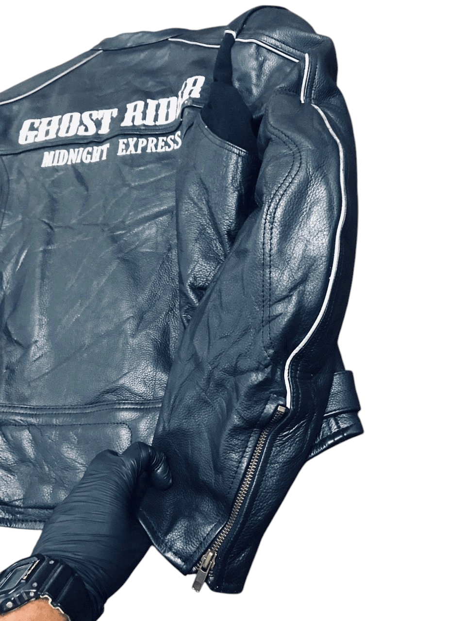 Vintage Vintage Ghost Rider by Good Luck Leather Jacket Size US M / EU 48-50 / 2 - 4 Thumbnail