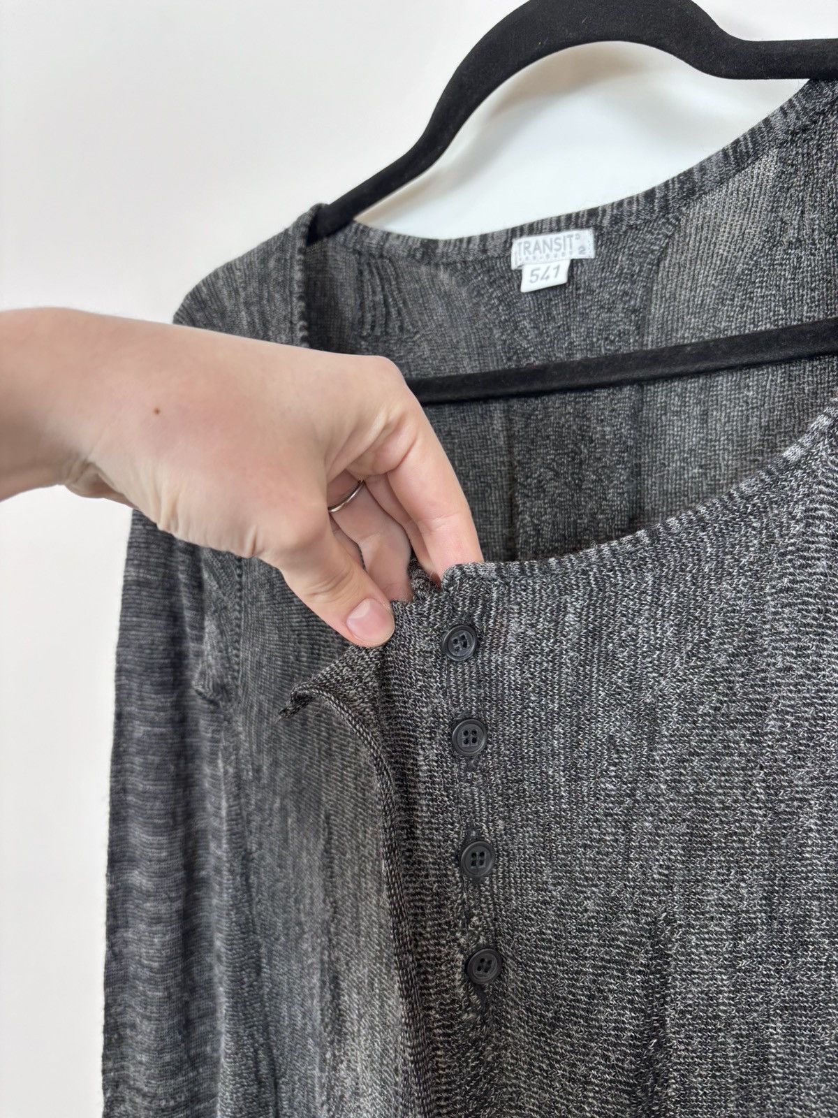 Transit Transit Par Such Women’s Avant Garde Gray Wool Ruffle Dress Size M / US 6-8 / IT 42-44 - 8 Thumbnail